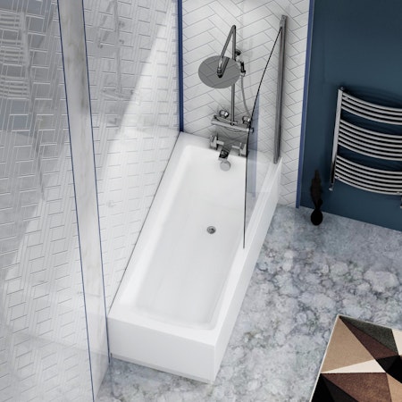 Straight Square Single Ended Shower Bath 1700