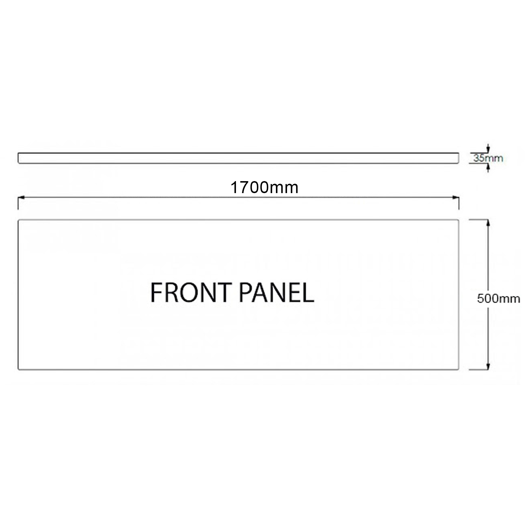 Cesar Acrylic Square Single Ended Shower Bath 1700 x 700mm Inc Square Shower Bath Screen + Front Panel