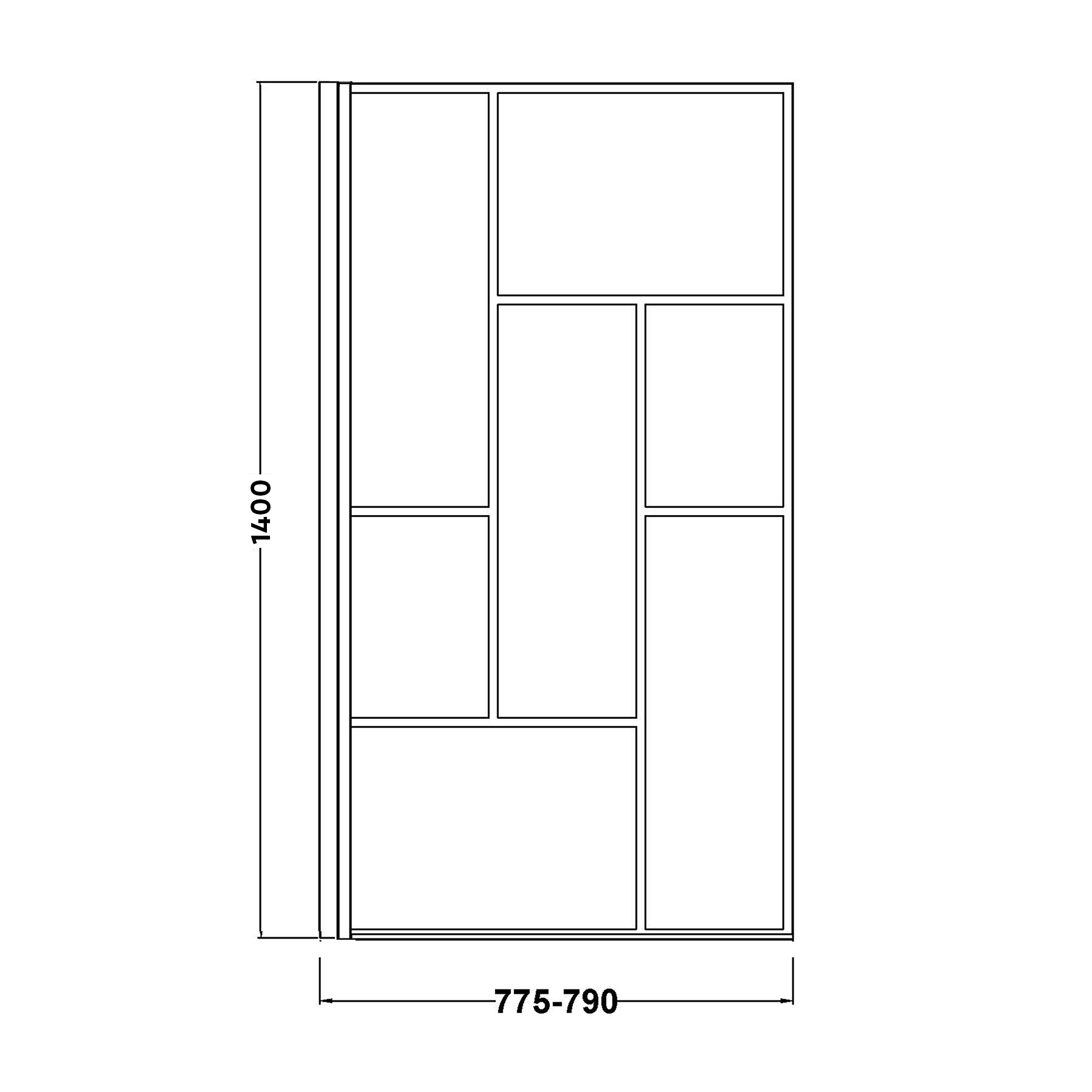 Cesar Square Single Ended Shower Bath 1600 x 700mm with Black Abstract Grid Screen