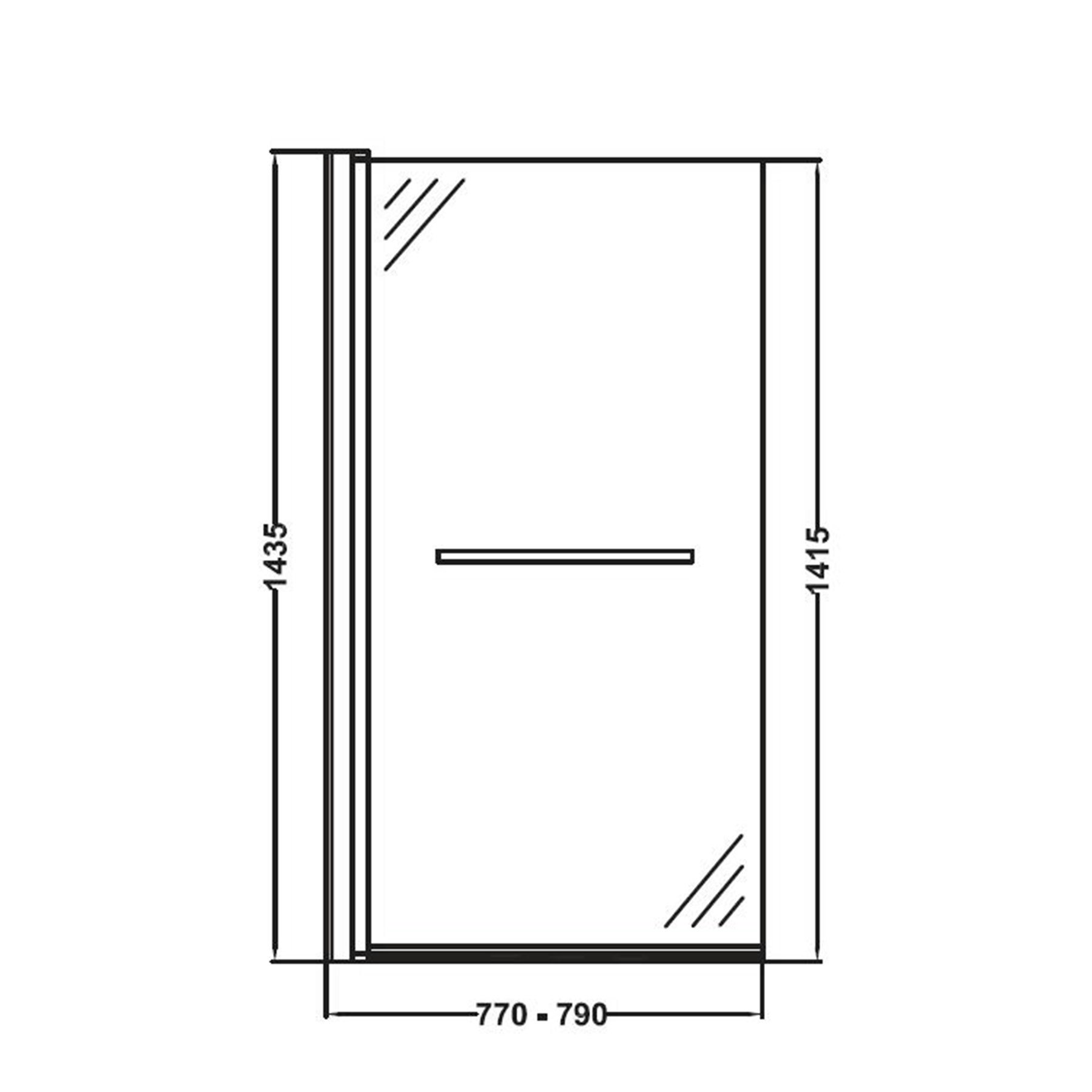 Cesar Square Single Ended Shower Bath 1700 x 700mm with Brass Wall