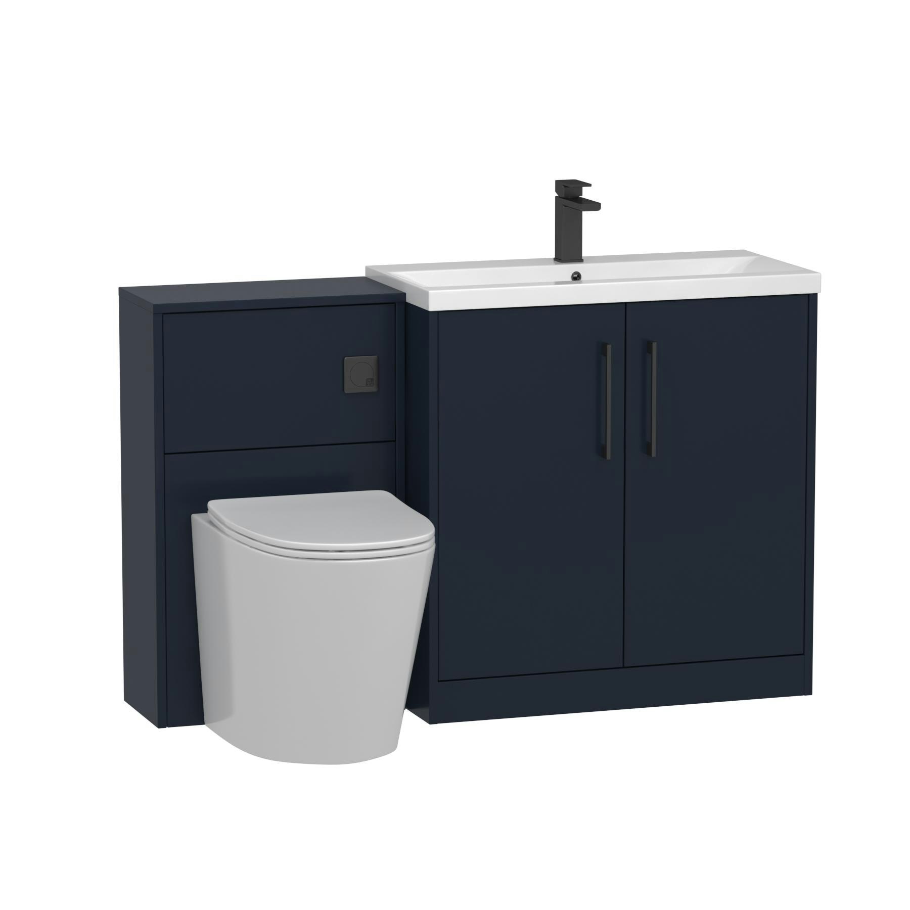 Milan 1300mm Electric Blue 2 Door Floor Standing Vanity Unit MidEdge