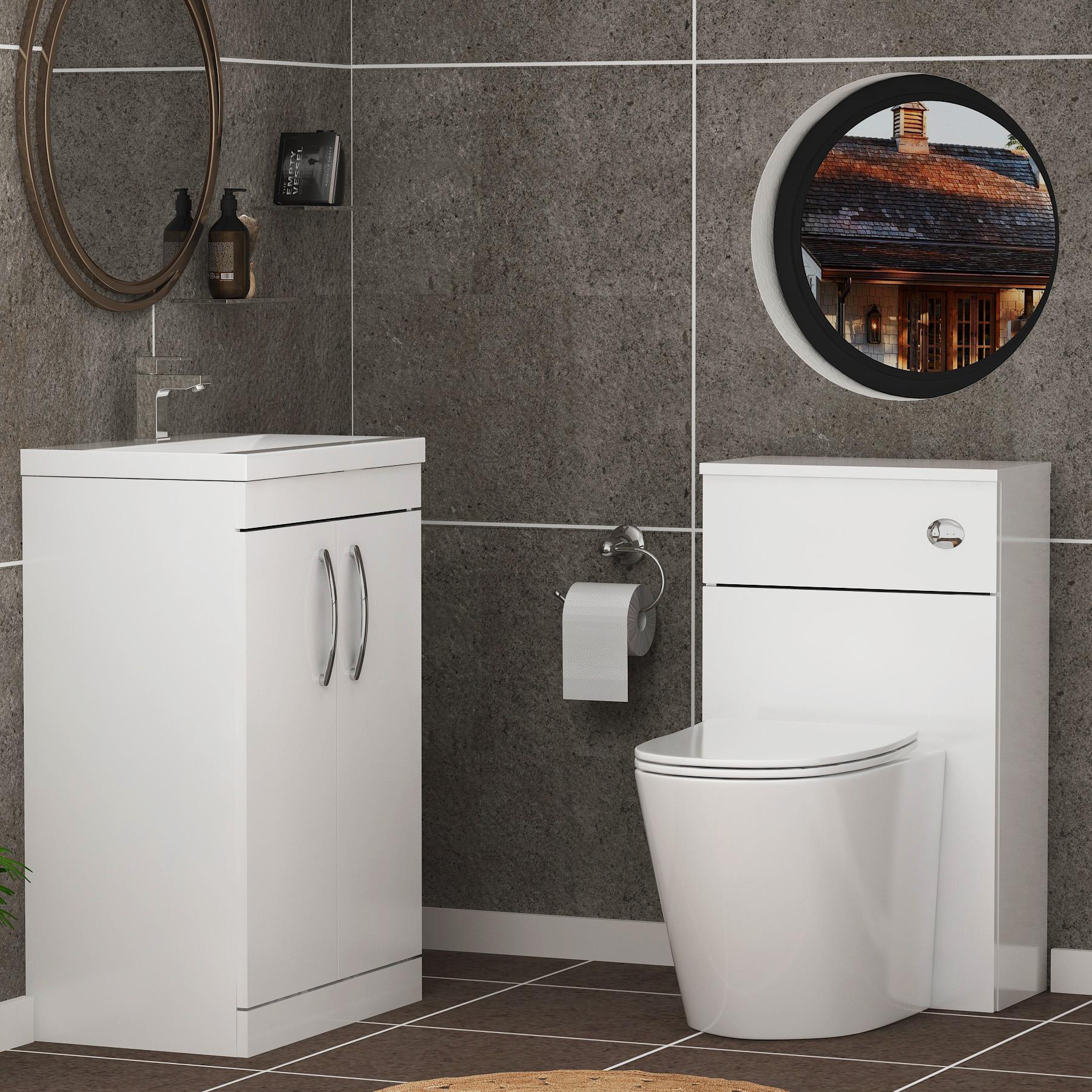 Turin 1000mm Gloss White 2-Doors Furniture Pack - Optional BTW Pan & Basin