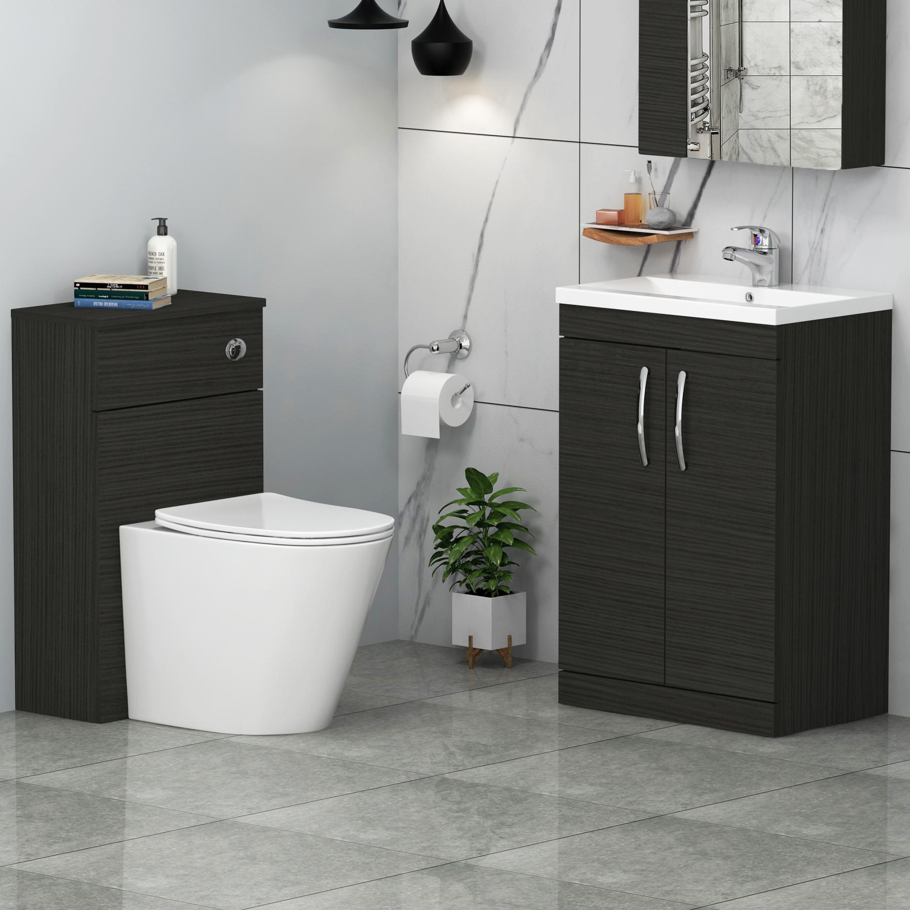 Turin 1100mm Hale Black 2-Doors Furniture Pack - Optional BTW Pan & Basin