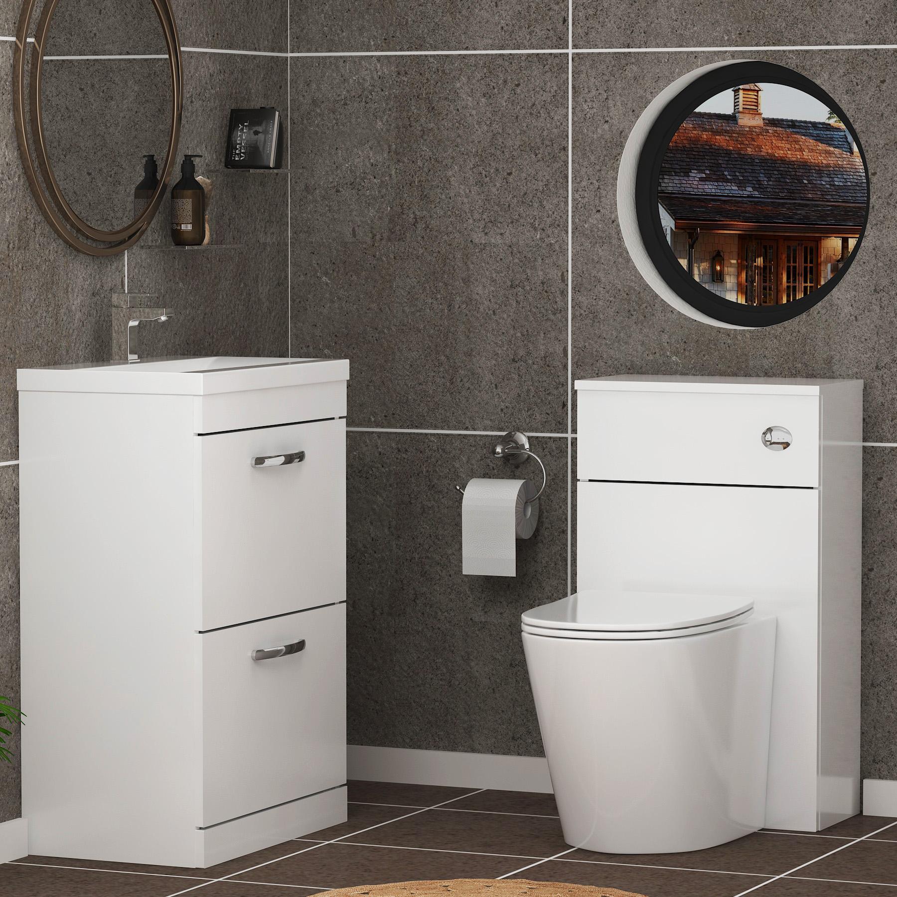 1300mm Turin Gloss White 2-Drawer Furniture Pack - Optional BTW Pan & Basin