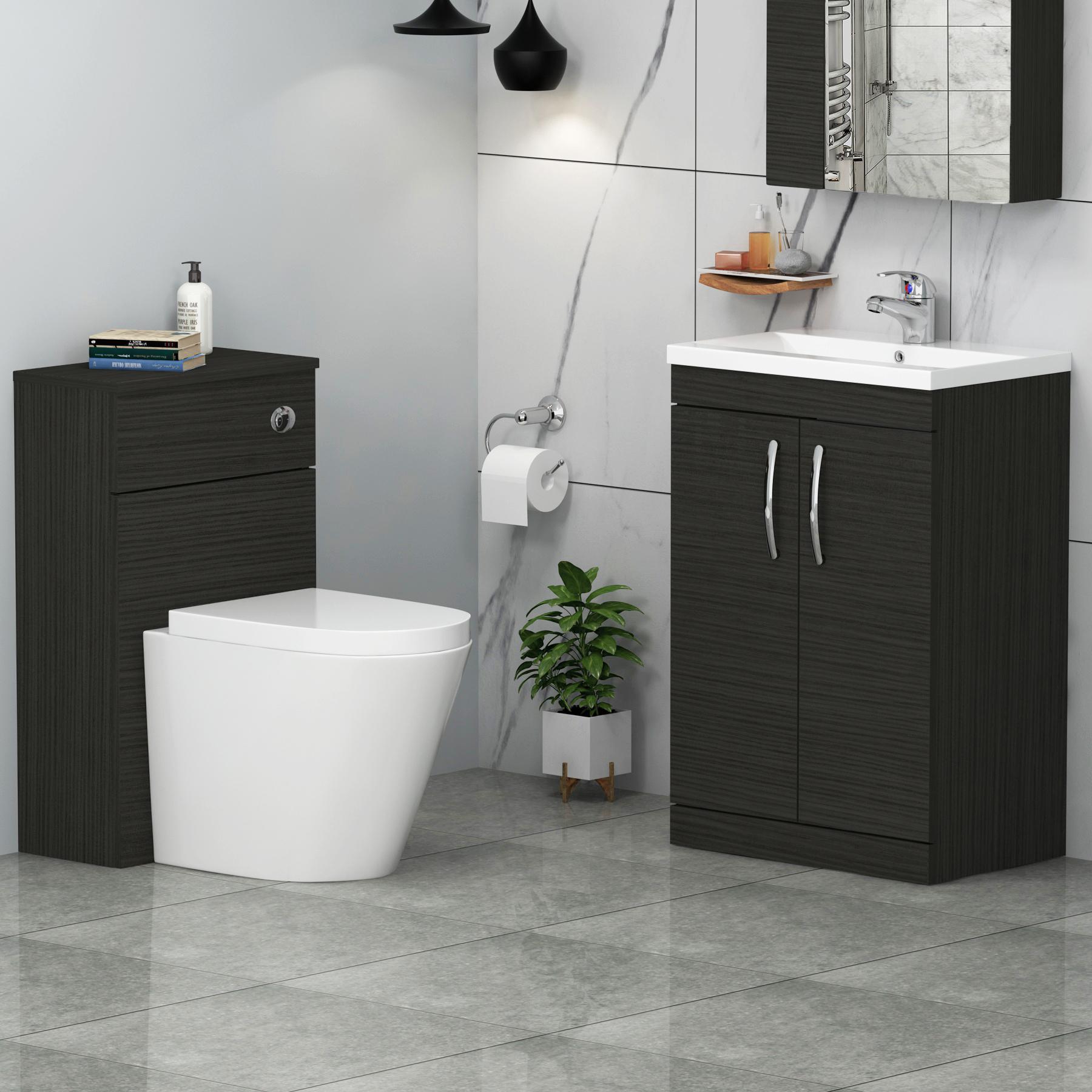 Turin 1100mm Hale Black 2-Doors Furniture Pack - Optional BTW Pan & Basin
