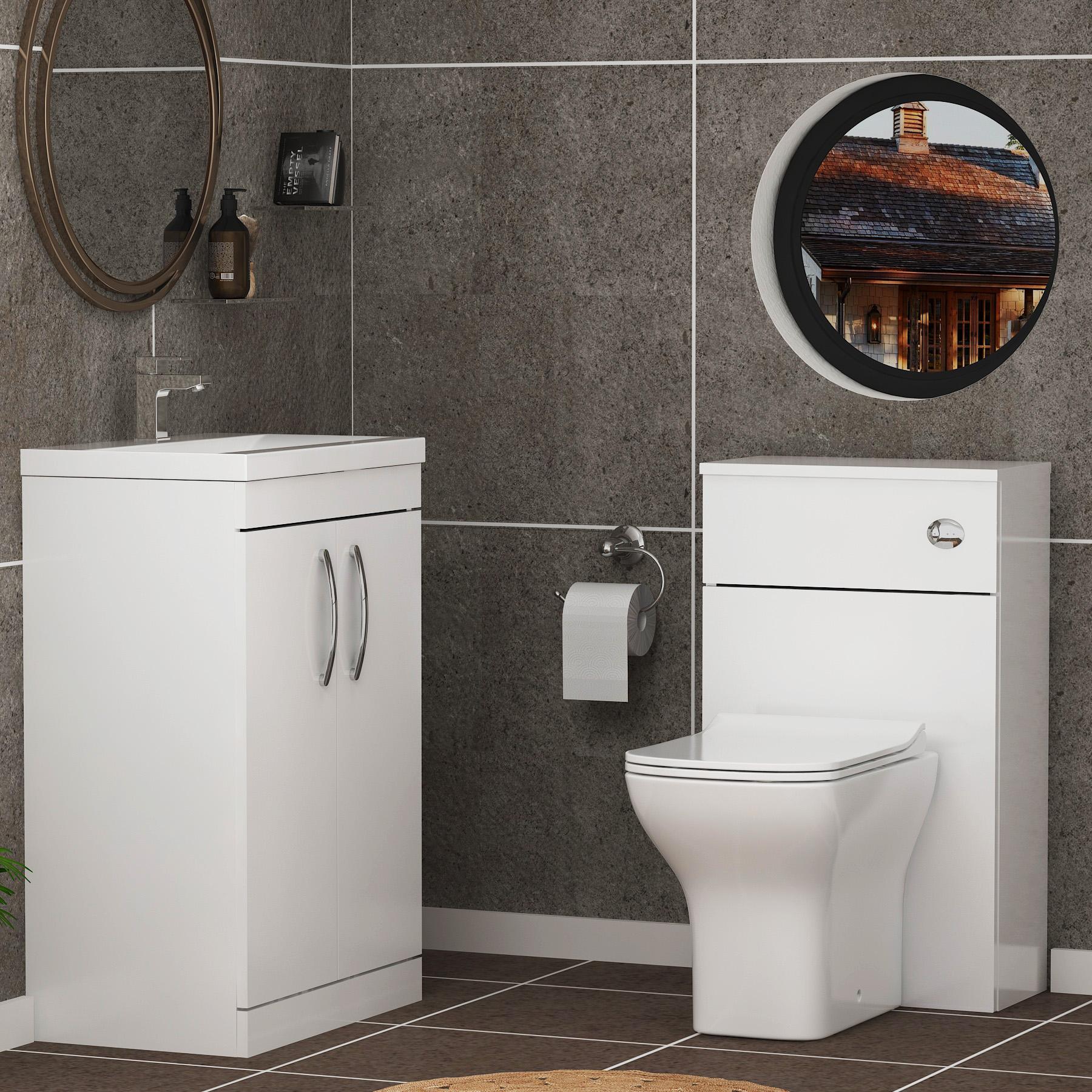 Turin 1000mm Gloss White 2-Doors Furniture Pack - Optional BTW Pan & Basin