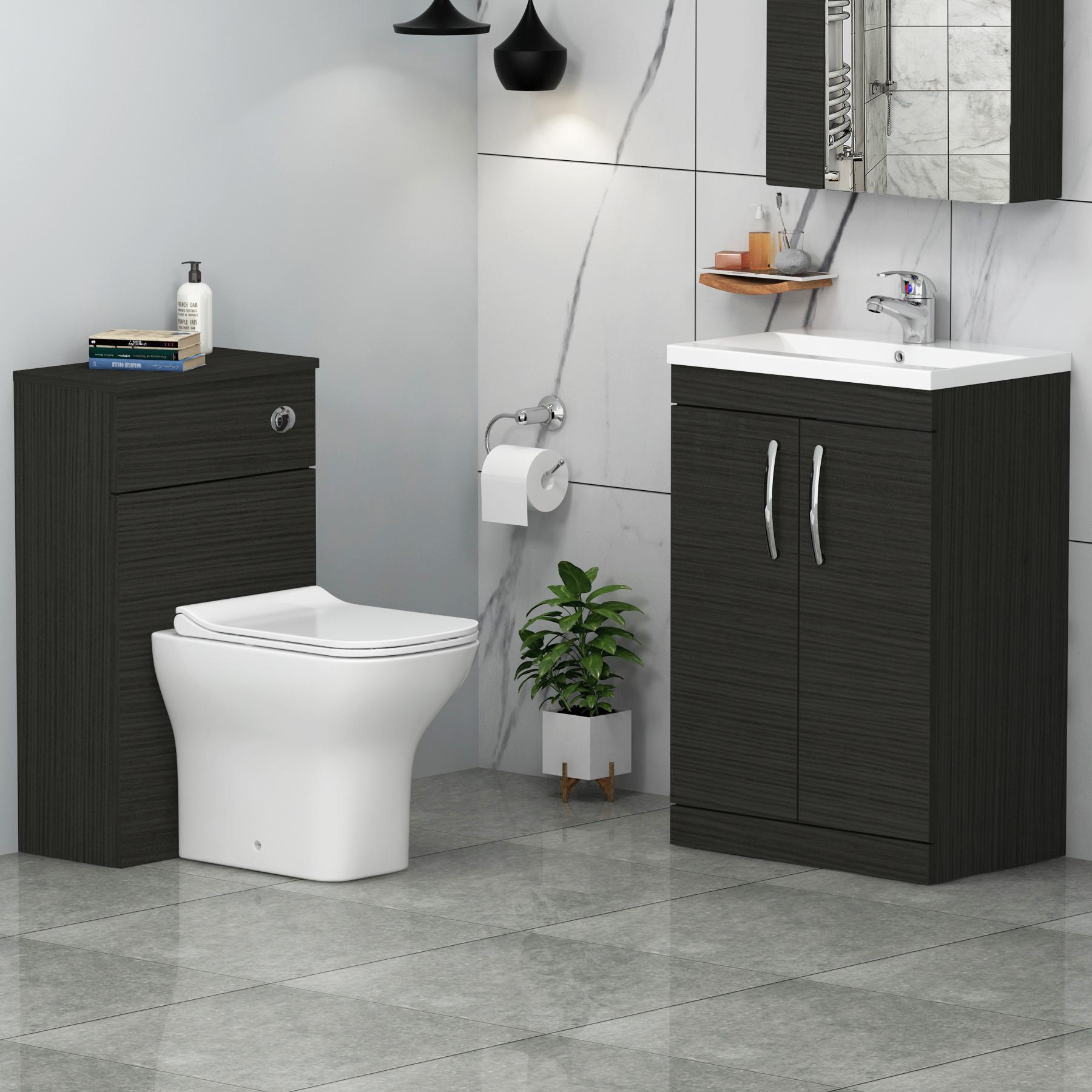 Turin 1100mm Hale Black 2-Doors Furniture Pack - Optional BTW Pan & Basin