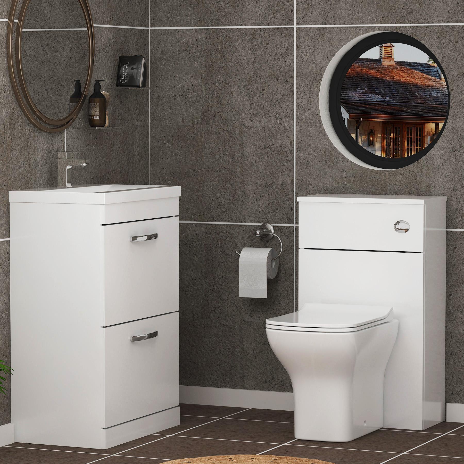 1300mm Turin Gloss White 2-Drawer Furniture Pack - Optional BTW Pan & Basin