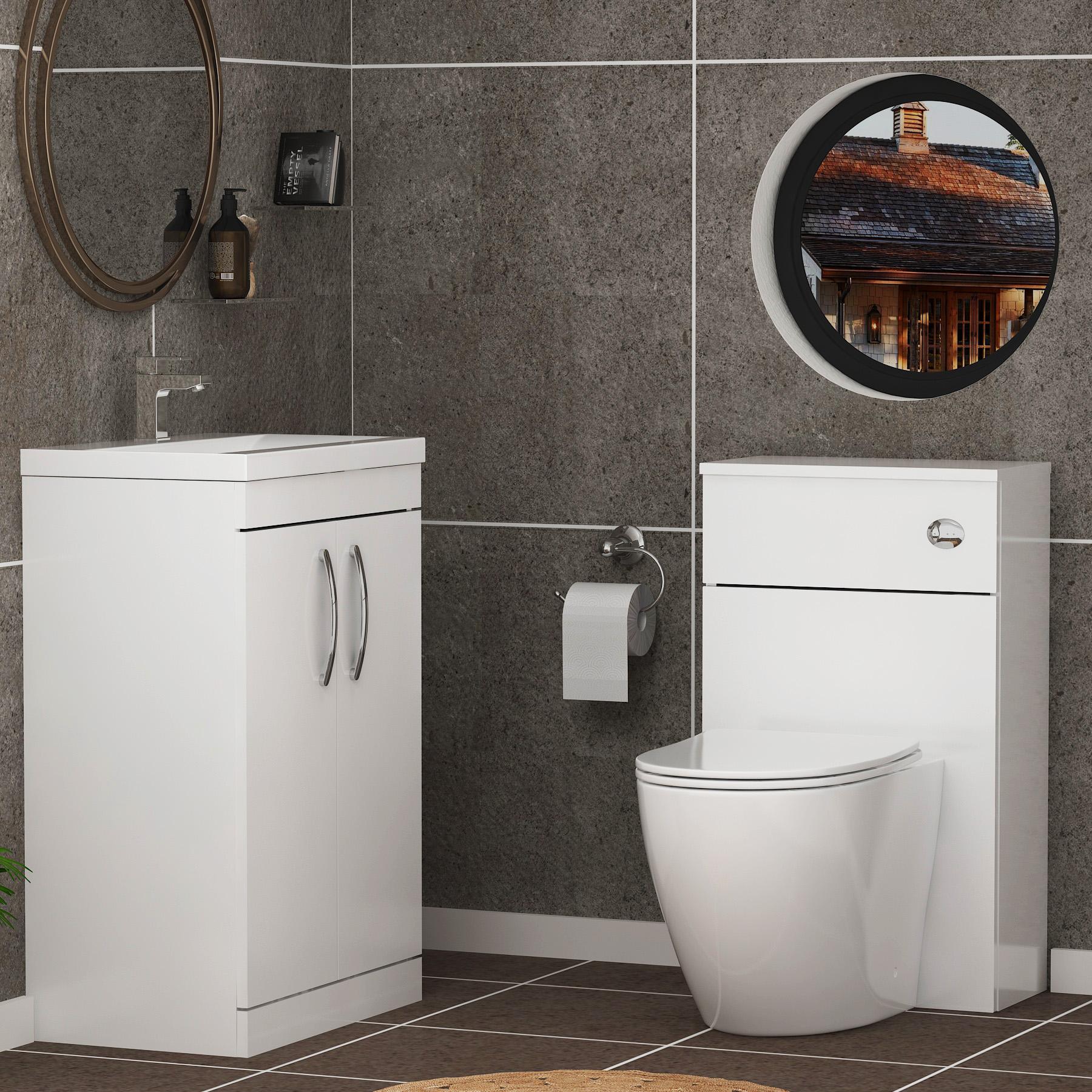Turin 1000mm Gloss White 2-Doors Furniture Pack - Optional BTW Pan & Basin