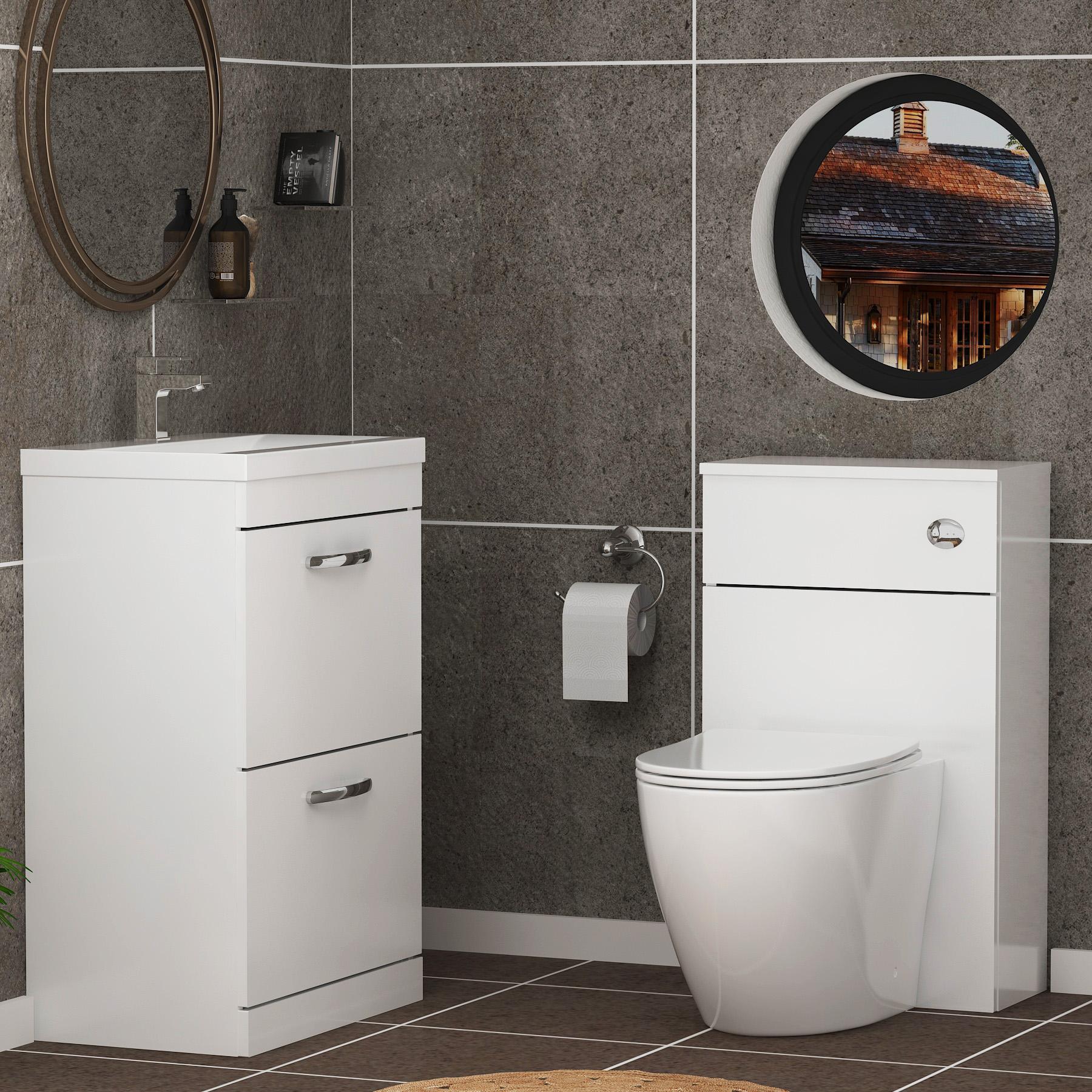 1300mm Turin Gloss White 2-Drawer Furniture Pack - Optional BTW Pan & Basin