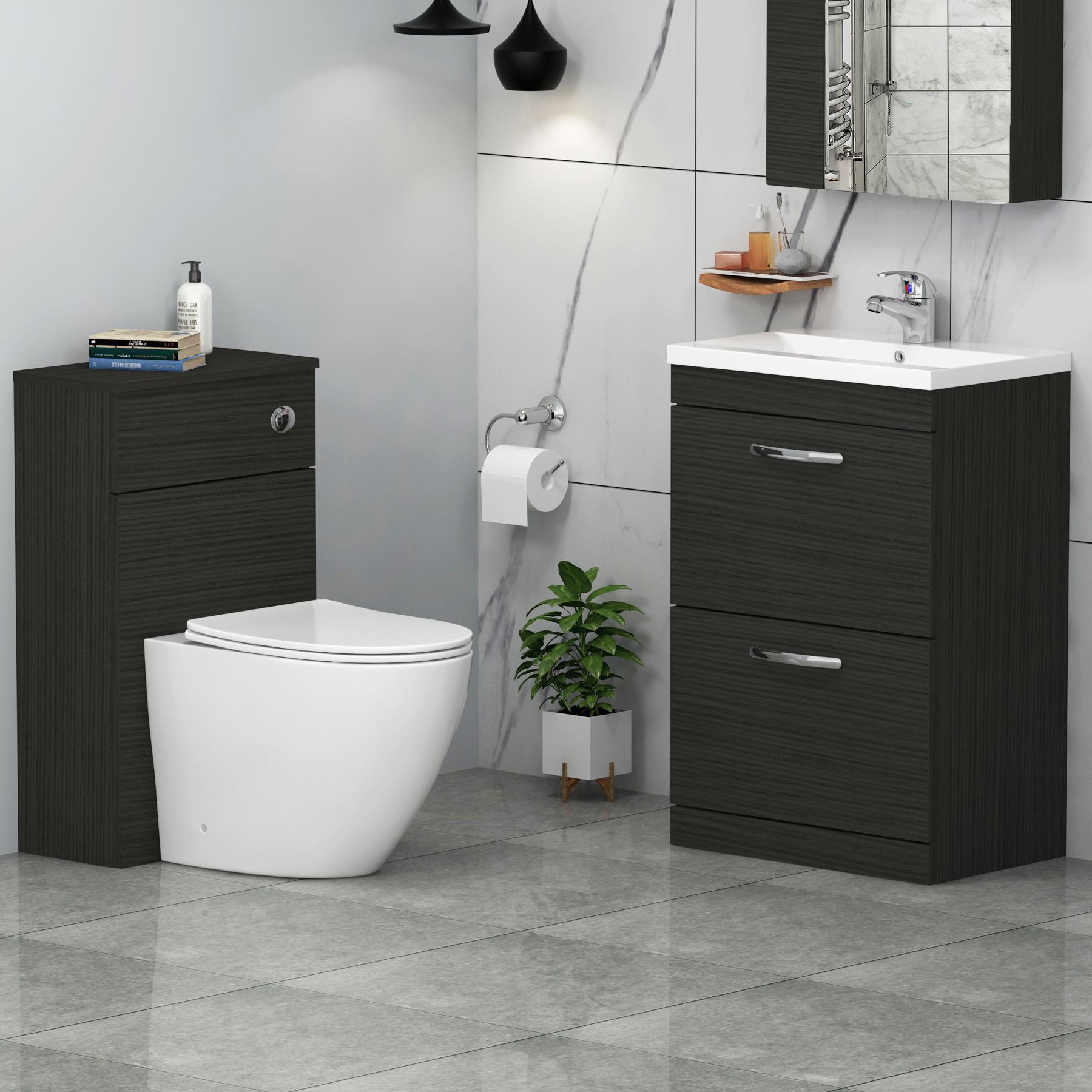 1100mm Turin Hale Black 2-Drawer Furniture Pack - Optional BTW Pan & Basin