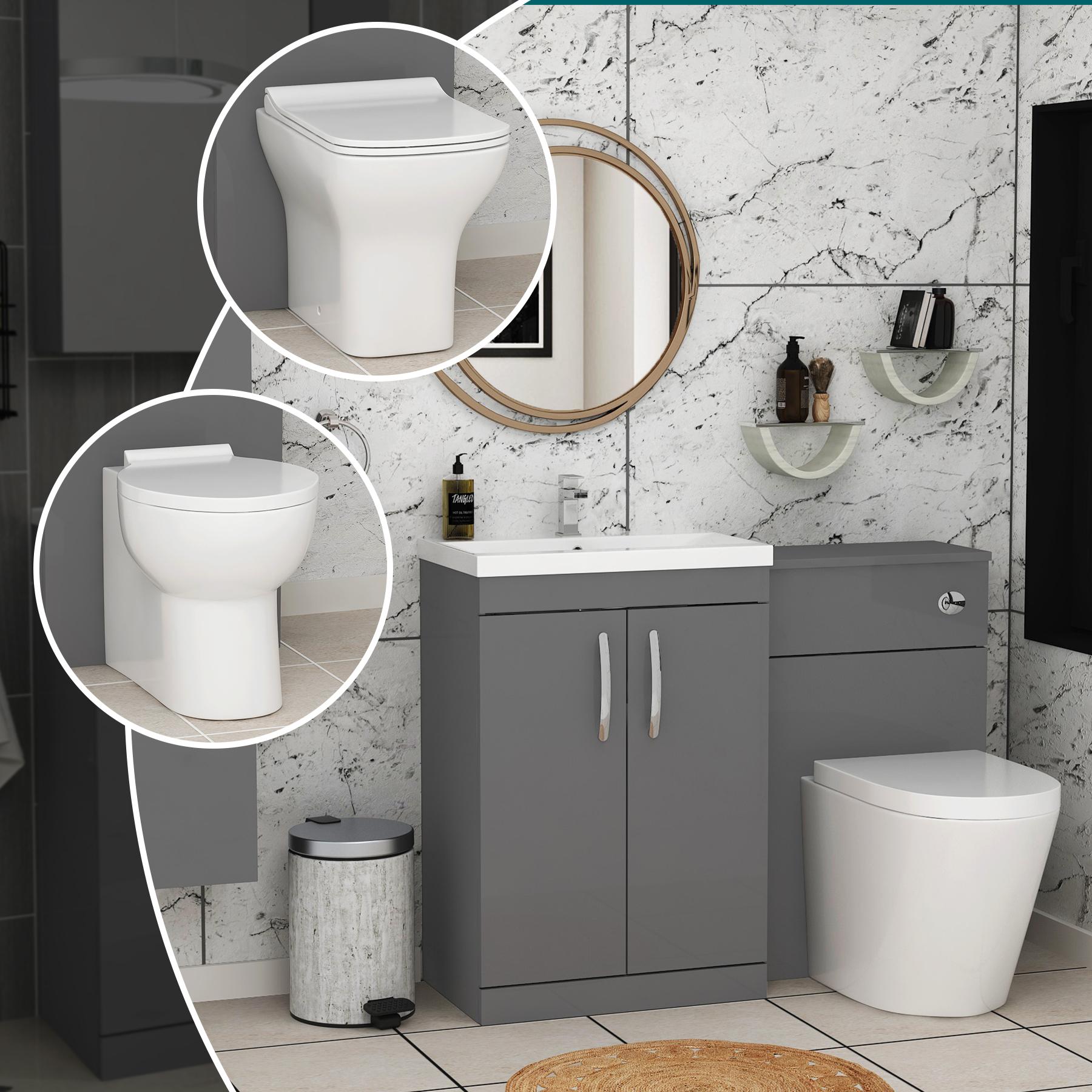 Turin 1100mm Indigo Grey Gloss 2-Doors Furniture Pack - Optional BTW Pan & Basin