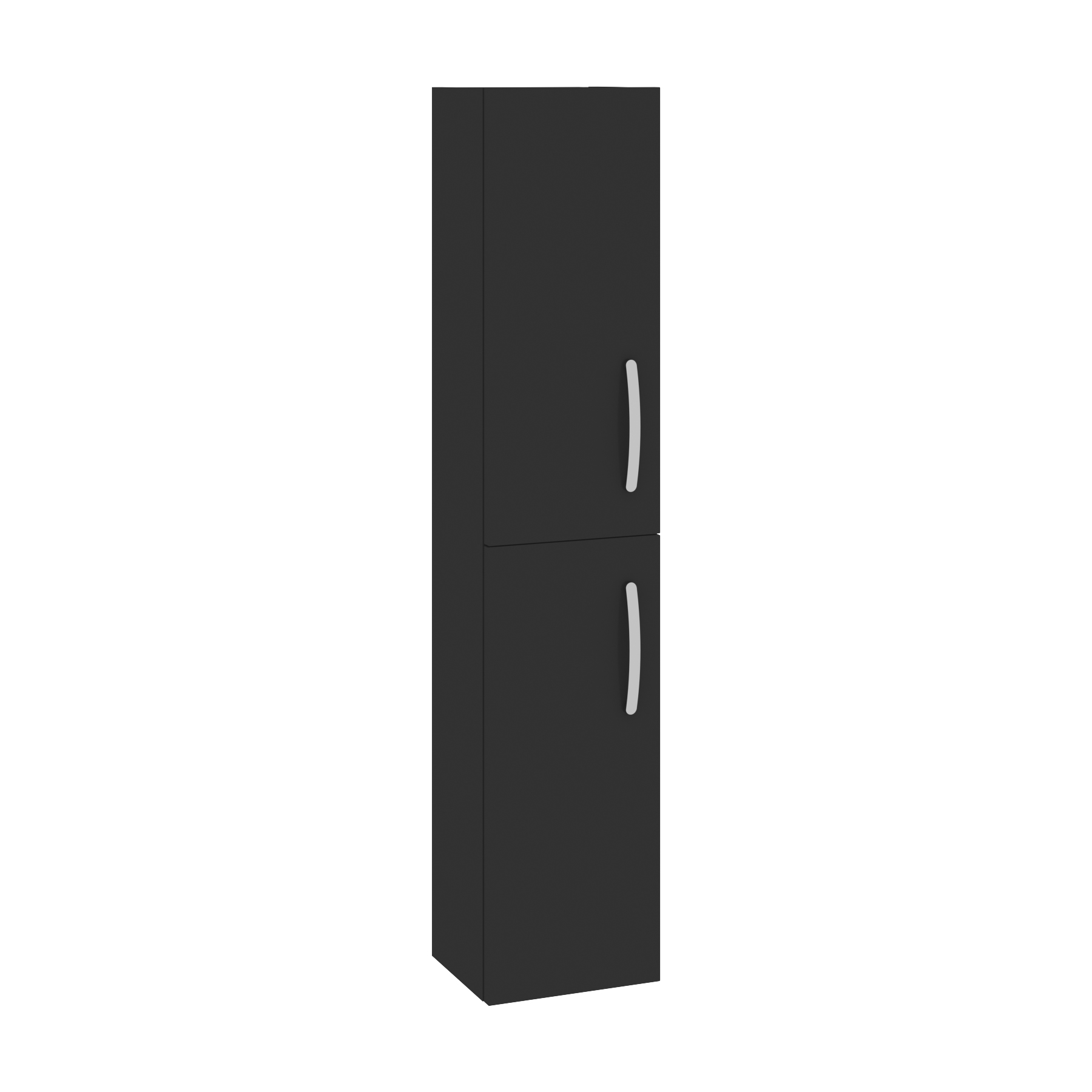 Turin 1450 x 300 x 250mm Matt Black 2-Door Wall Hung Tall Boy Cabinet Unit Multiple Handle