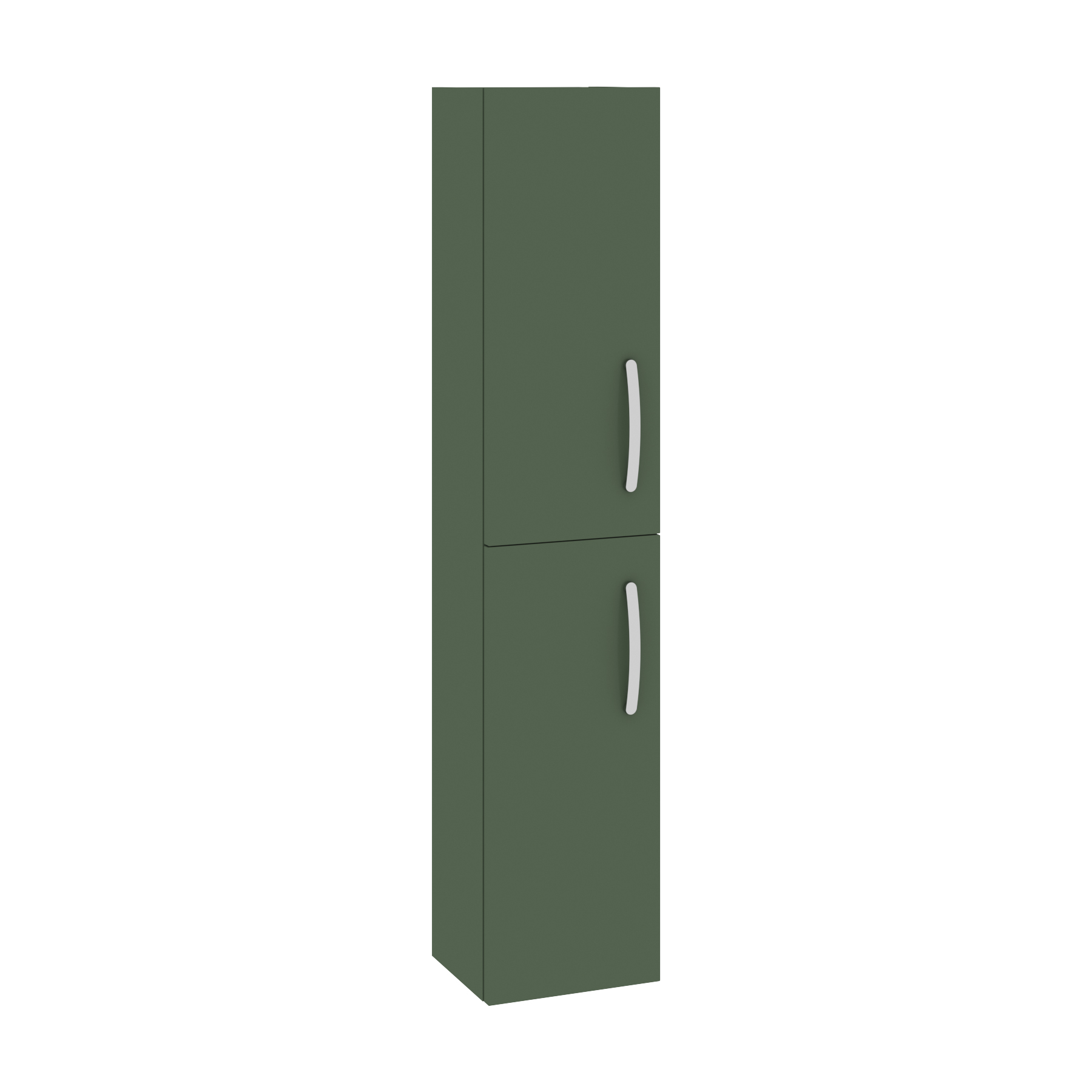 Turin 1450 x 300 x 250mm Matt Green 2-Door Wall Hung Tall Boy Cabinet Unit Multiple Handle