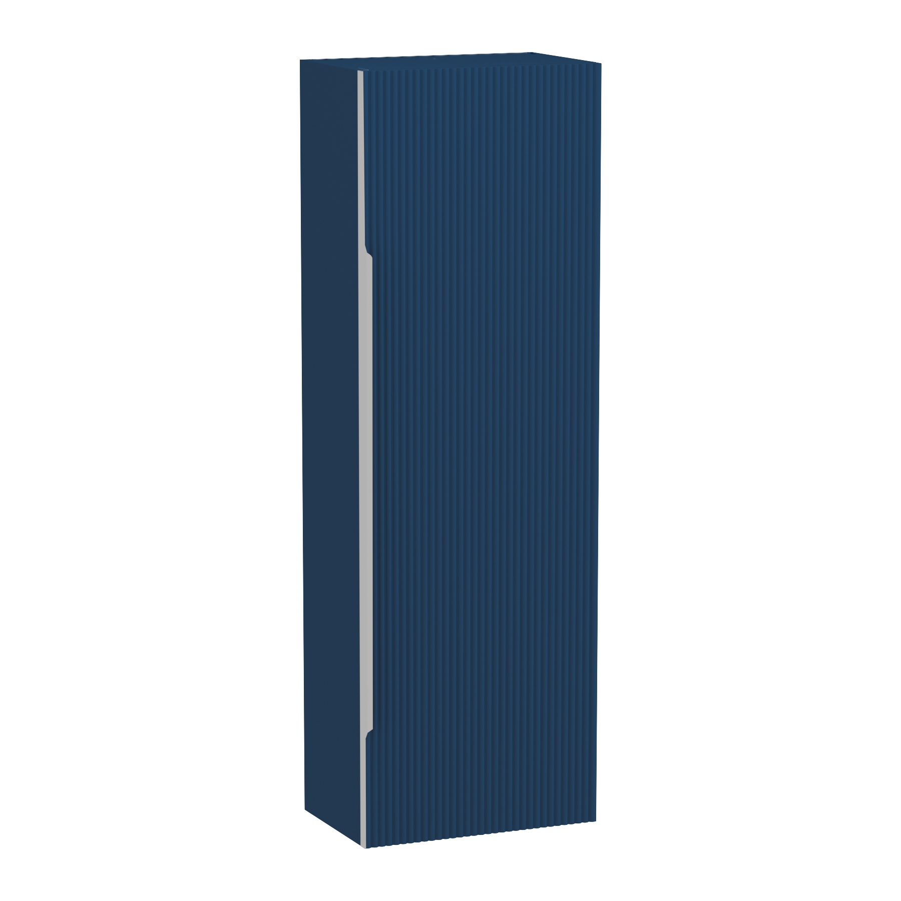 Evora 1200 x 400mm Midnight Blue Single Door Chrome Handle Wall Hung Tall Unit