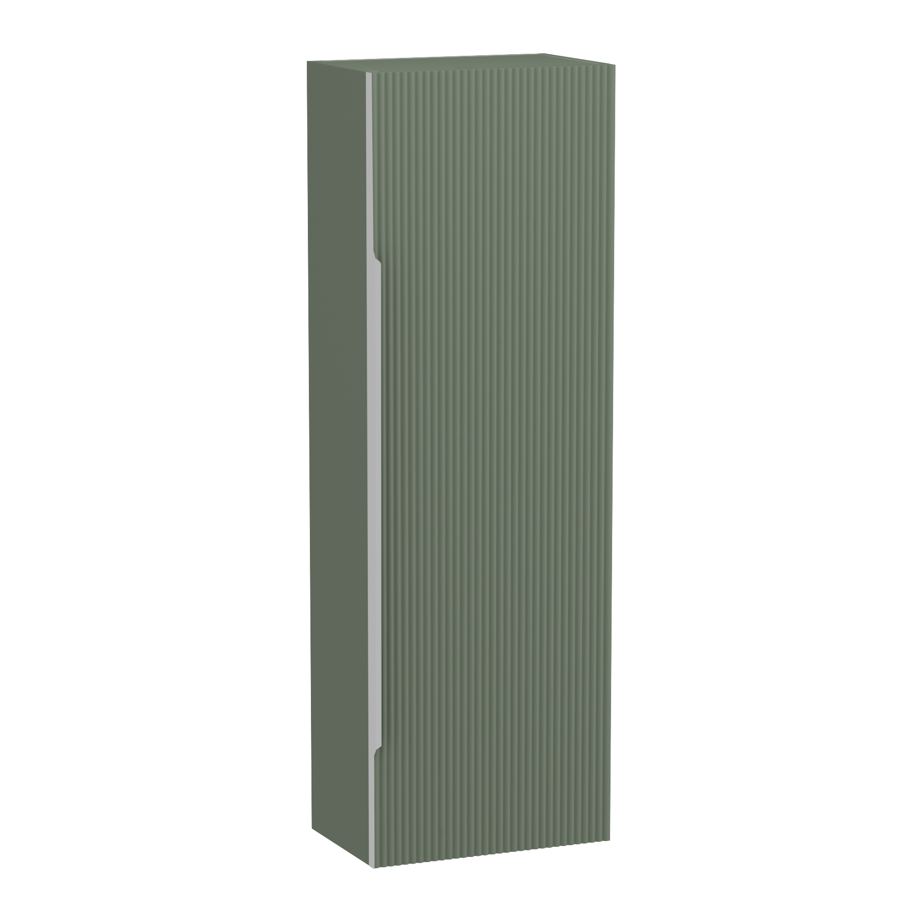 Evora 1200 x 400mm Sage Green Single Door Chrome Handle Wall Hung Tall Unit