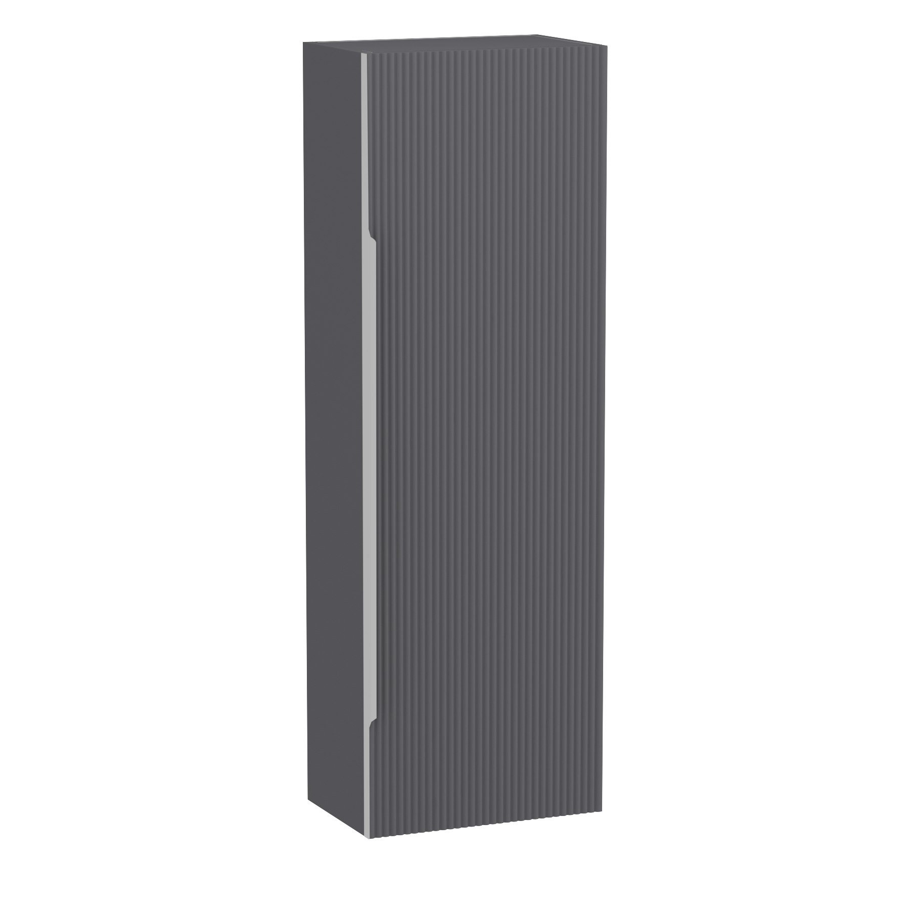 Evora 1200 x 400mm Graphite Grey Single Door Chrome Handle Wall Hung Tall Unit
