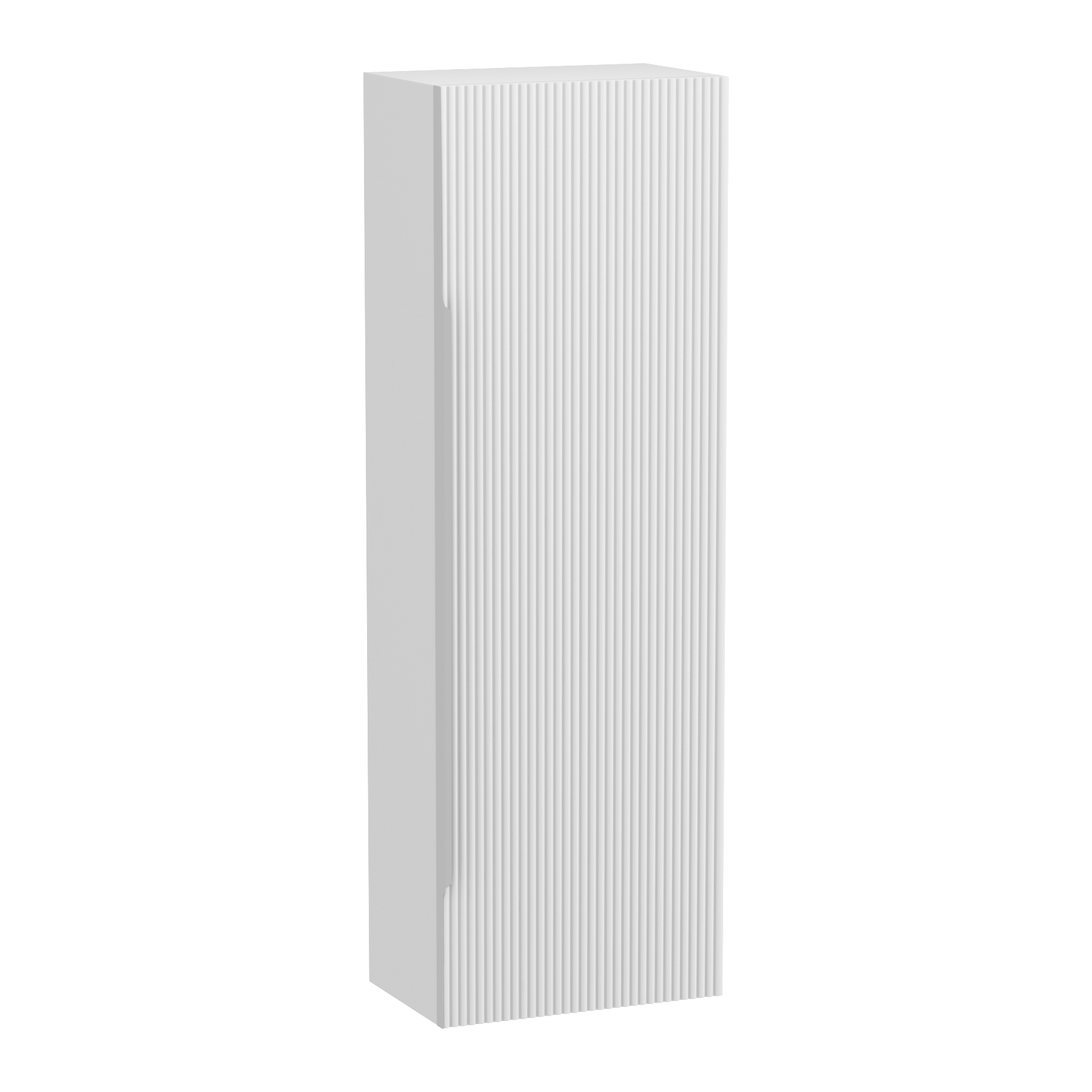 Evora 1200 x 400mm Matt White Single Door Chrome Handle Wall Hung Tall Unit