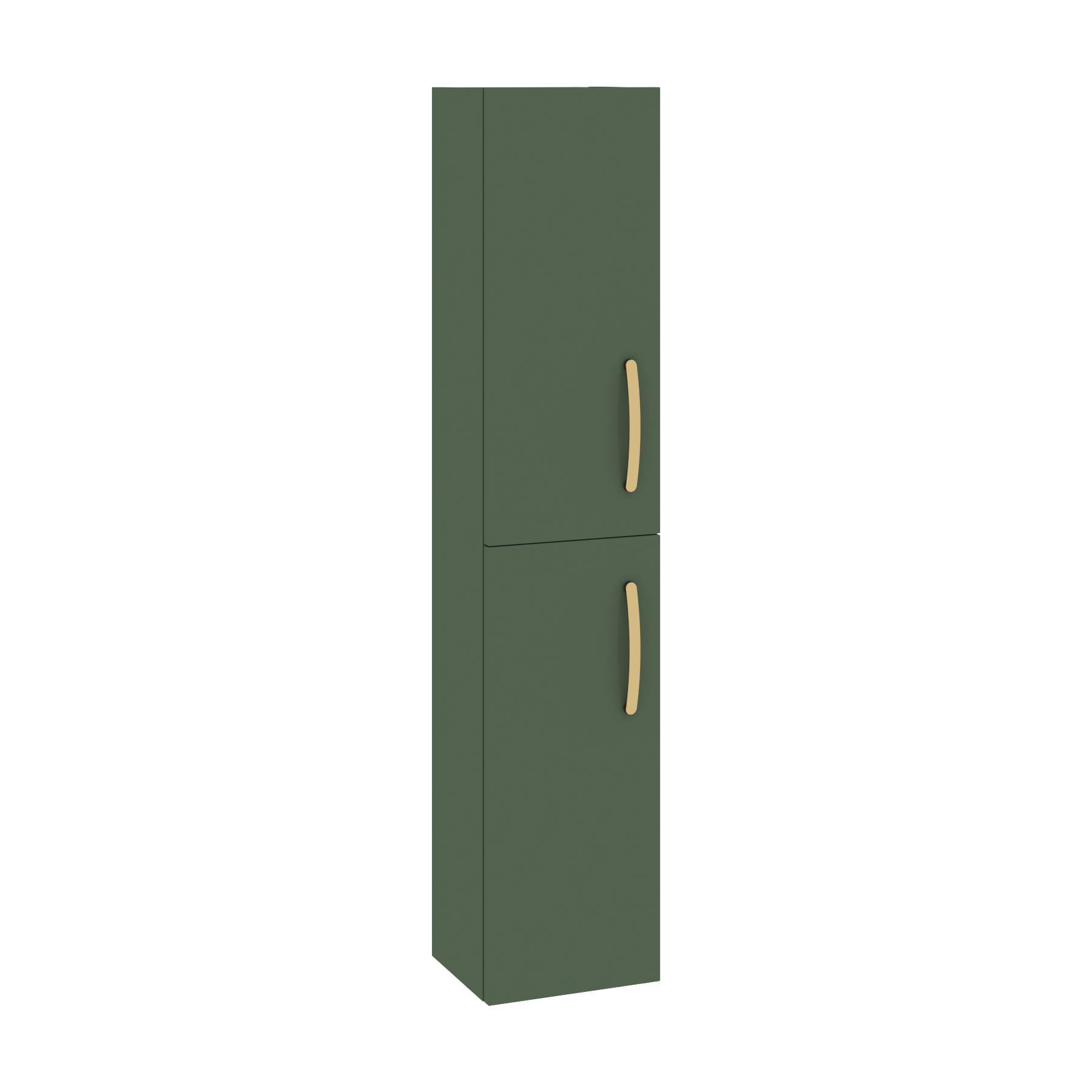 Turin 1450 x 300 x 250mm Matt Green 2-Door Wall Hung Tall Boy Cabinet Unit Multiple Handle