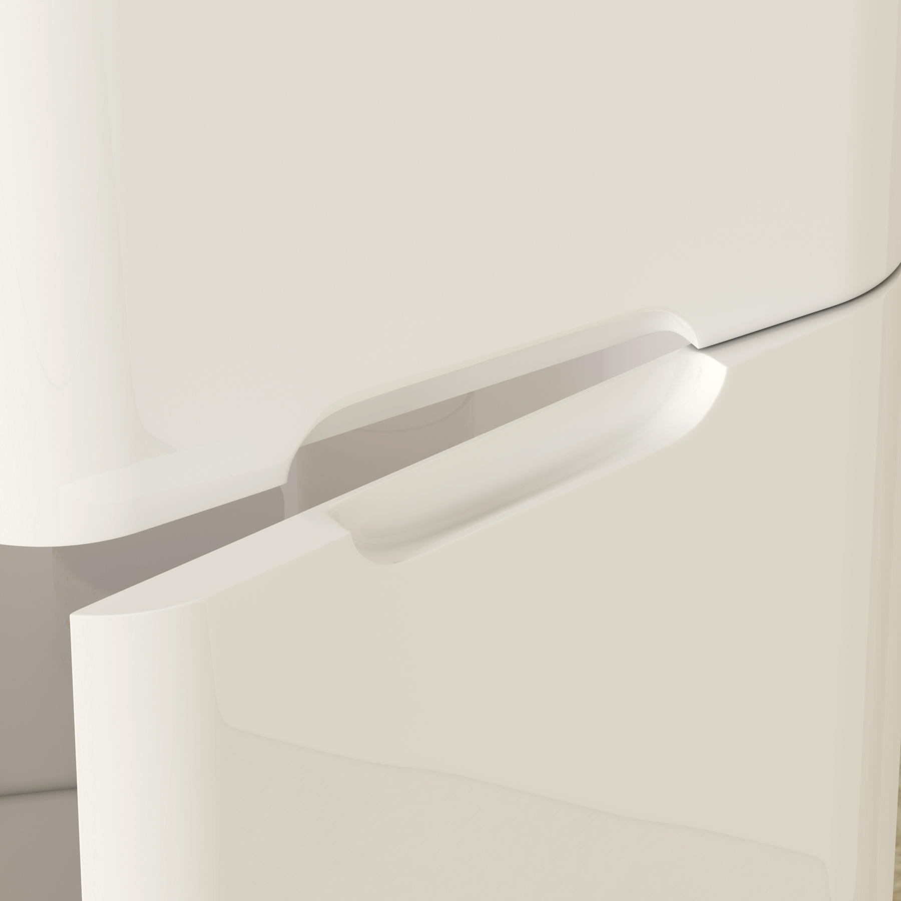 Venice 1400 x 350mm Gloss White 2 Door Groove Handle Wall Hung Tall Unit