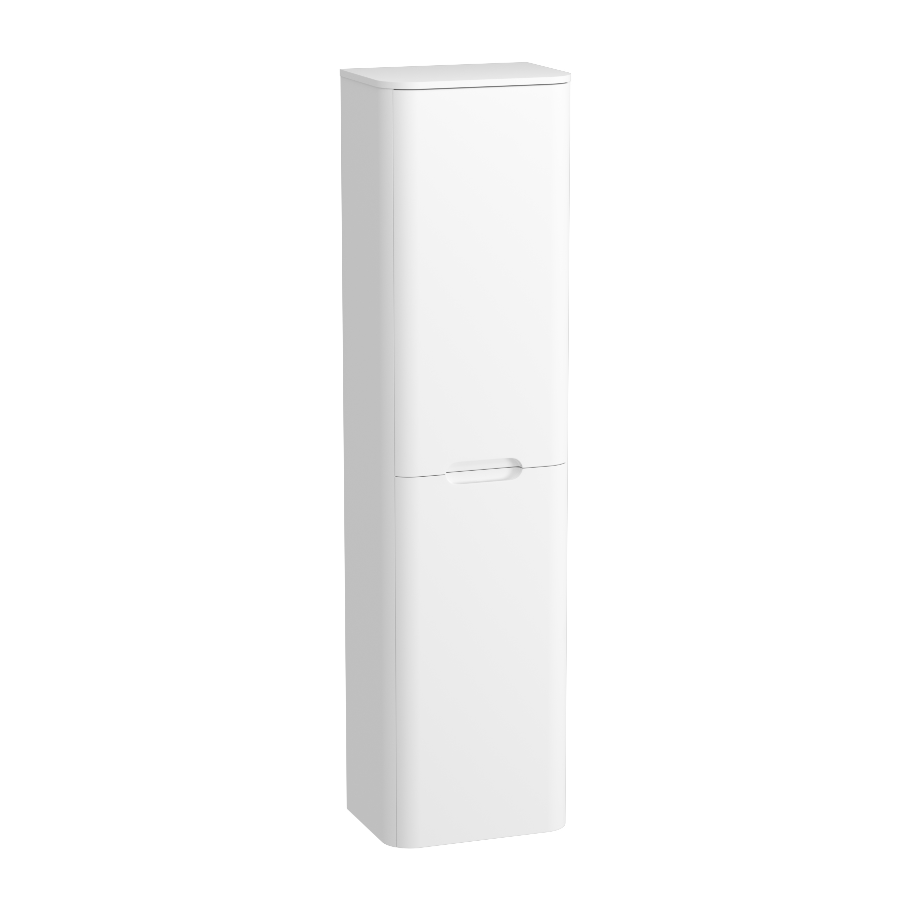 Venice 1400 x 350mm Gloss White 2 Door Groove Handle Wall Hung Tall Unit