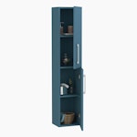Modena 300mm Satin Blue 2 Door Wall Hung Tall Boy Bathroom Cabinet Storage Unit