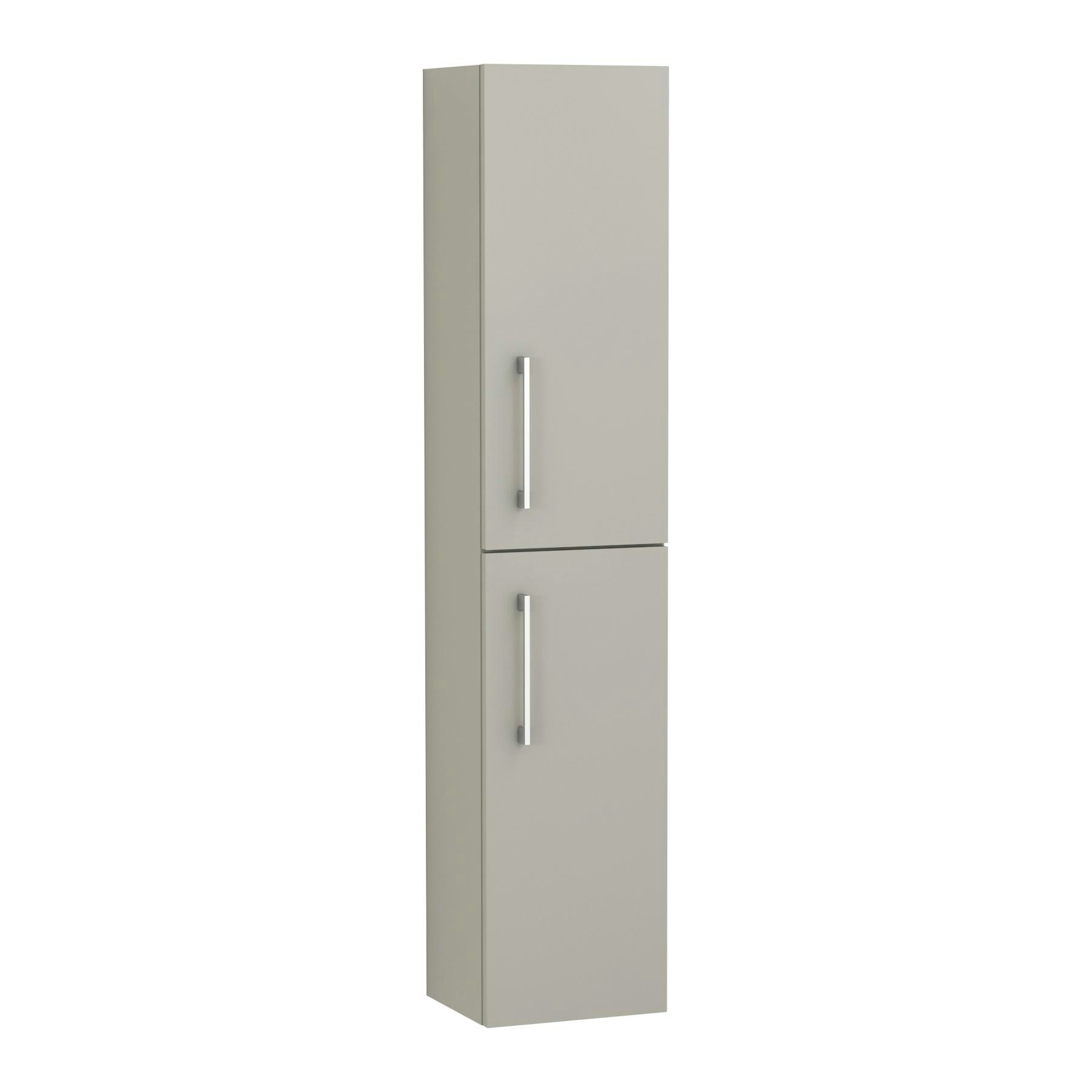 Modena 300mm Satin Grey 2 Door Wall Hung Tall Boy Bathroom