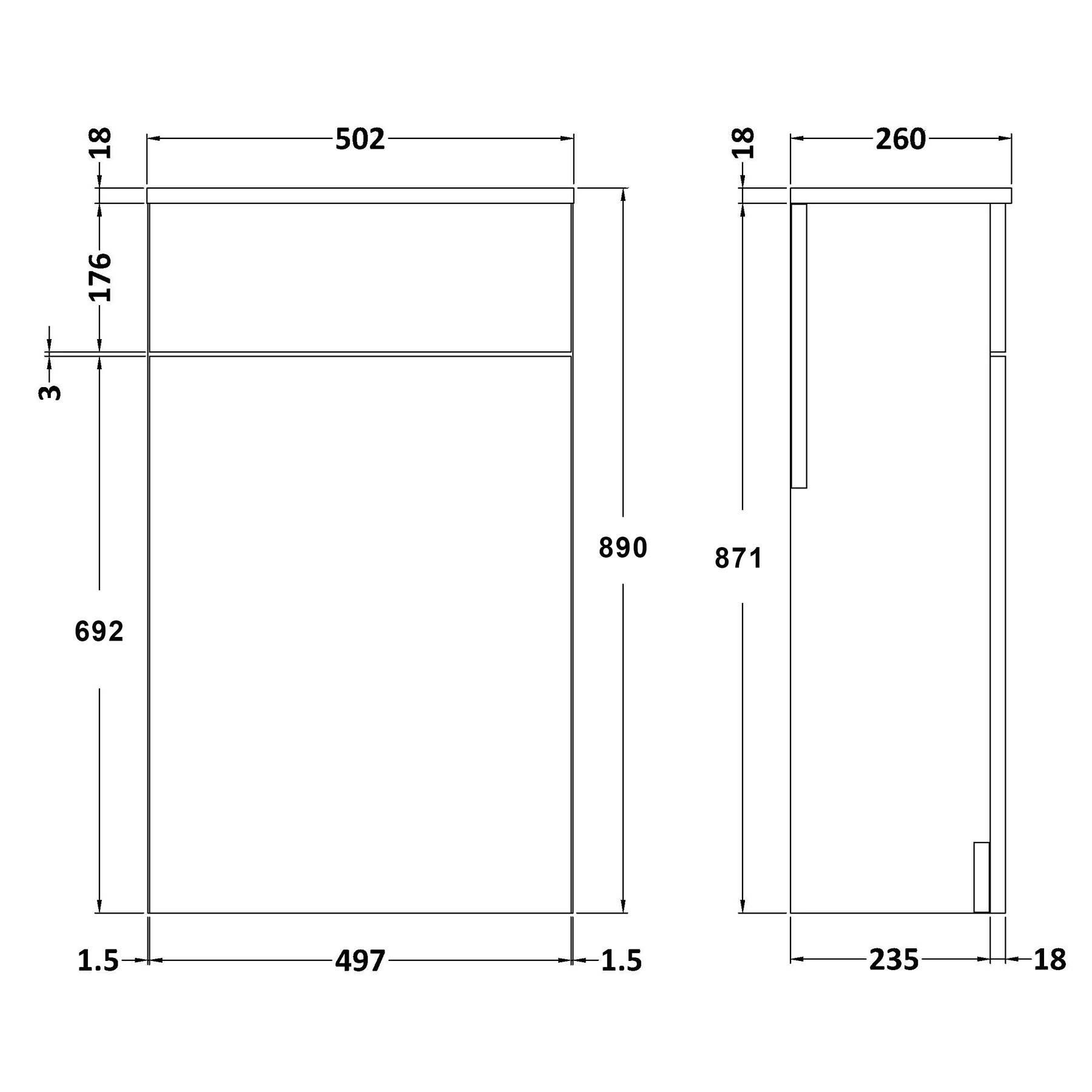 1000mm Indigo Grey Gloss 2 Drawer Furniture Pack with Mid Edge Basin & Slim Elena Back to Wall Toilet