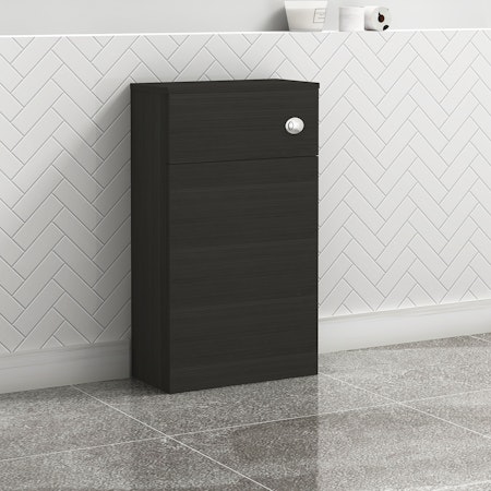 Turin 500mm Hale Black Back to Wall Toilet Unit
