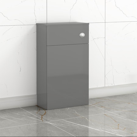 Turin 500mm Indigo Grey Gloss Back to Wall Toilet Unit
