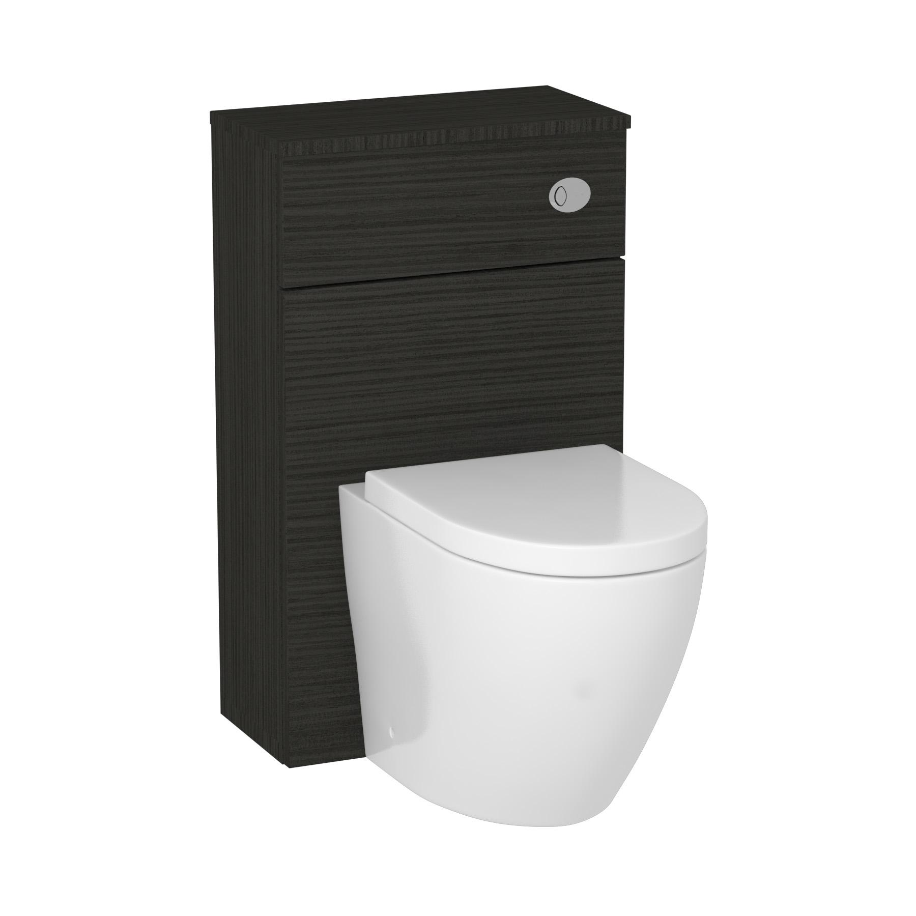500mm Hale Black BTW WC Unit with Short Projection Rimless Toilet Pan