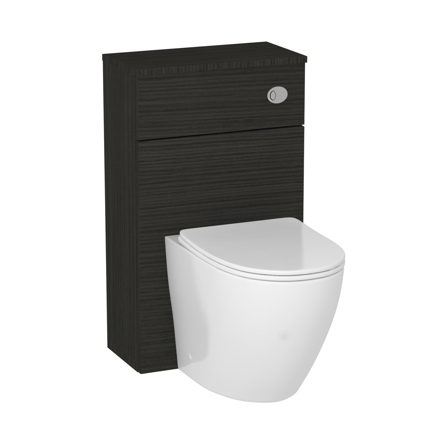 Hale Black 500mm WC Toilet Unit with Short Projection Rimless BTW Pan 