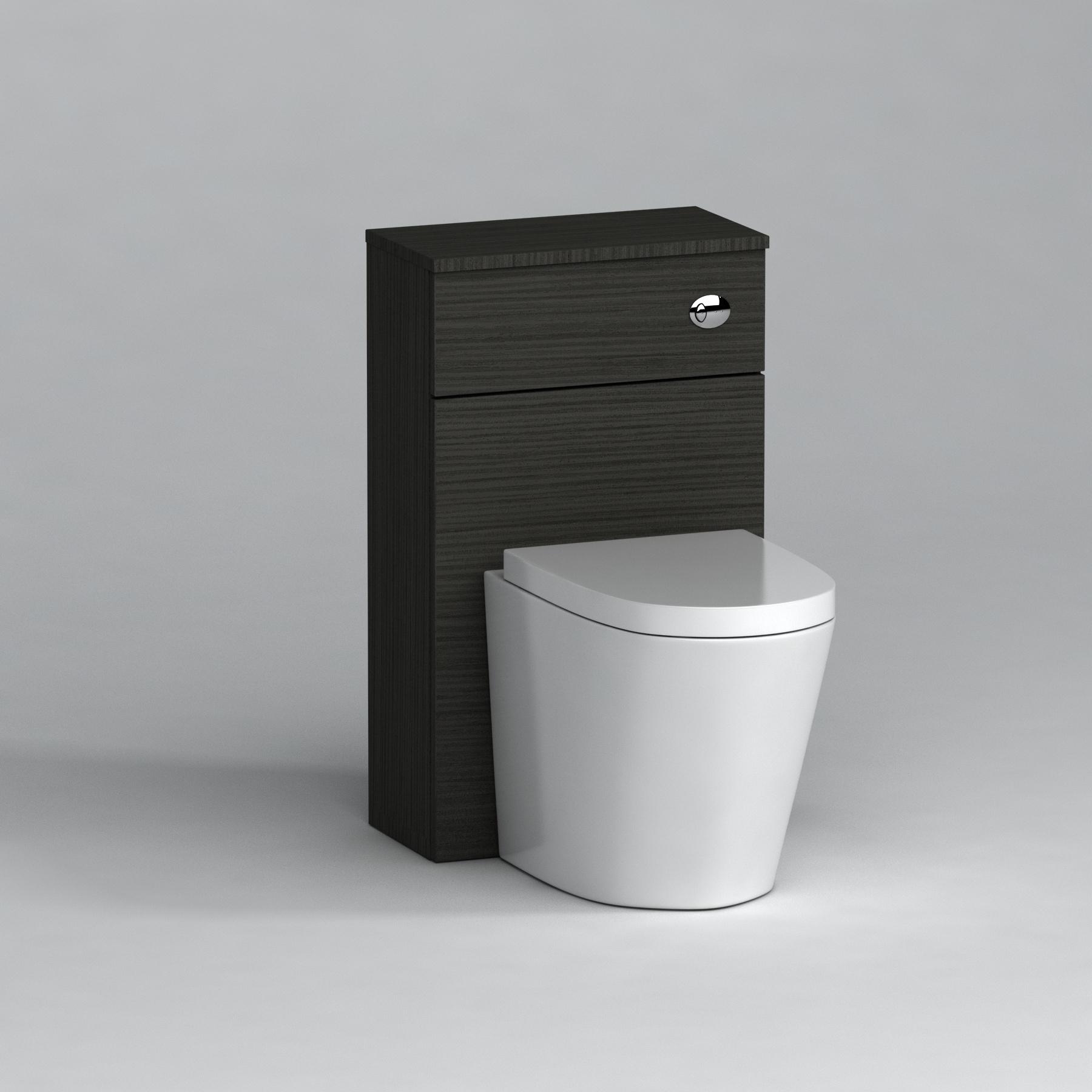500mm Hale Black BTW WC Unit with Cesar Rimless Toilet Pan & Seat, Cistern