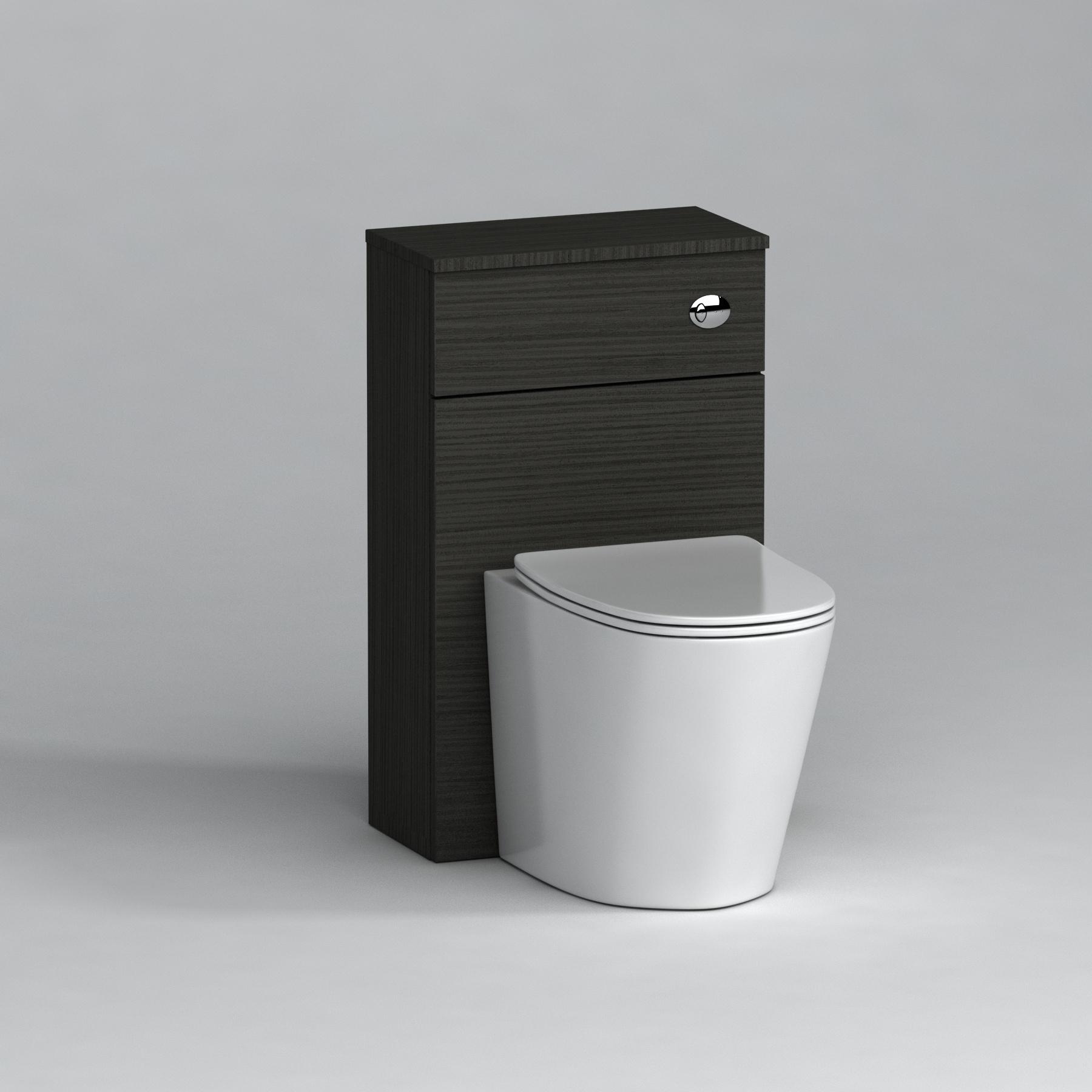 Hale Black 500mm WC Toilet Unit with Cesar Rimless BTW Pan & Seat, Cistern 