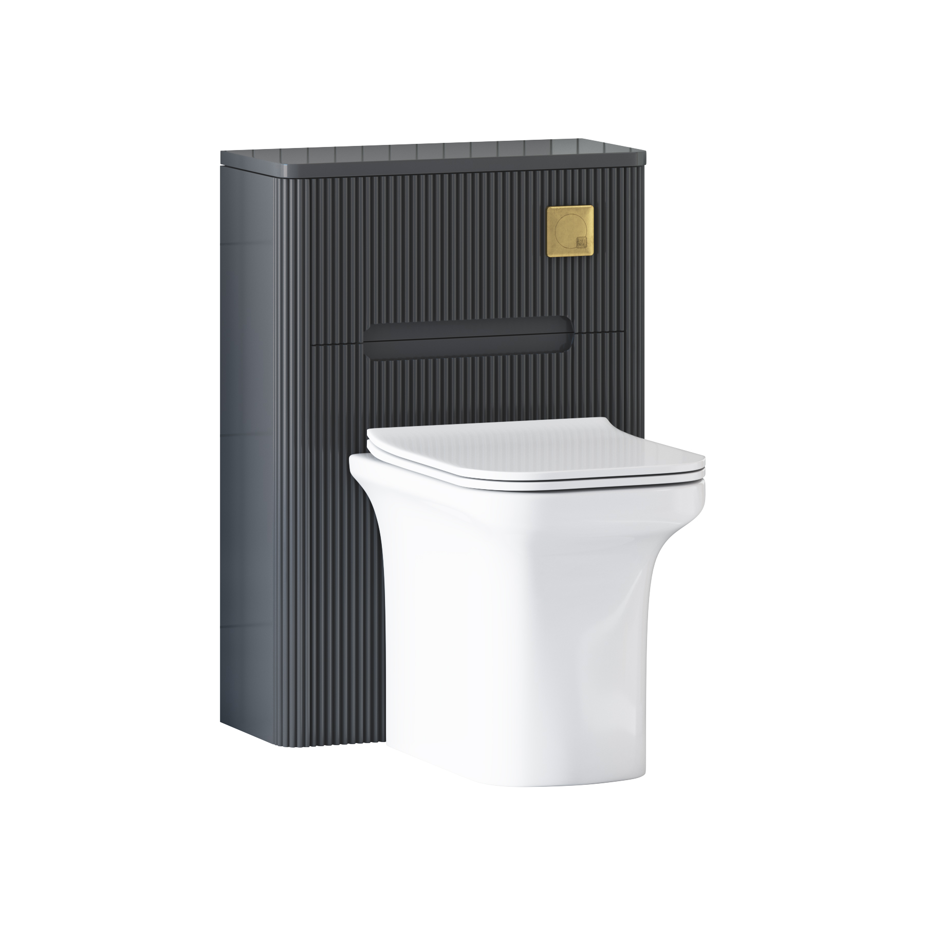 Avenza 550mm Matt Obsidian Black BTW  WC Unit With Rimless Toilet Seat and Various Pans