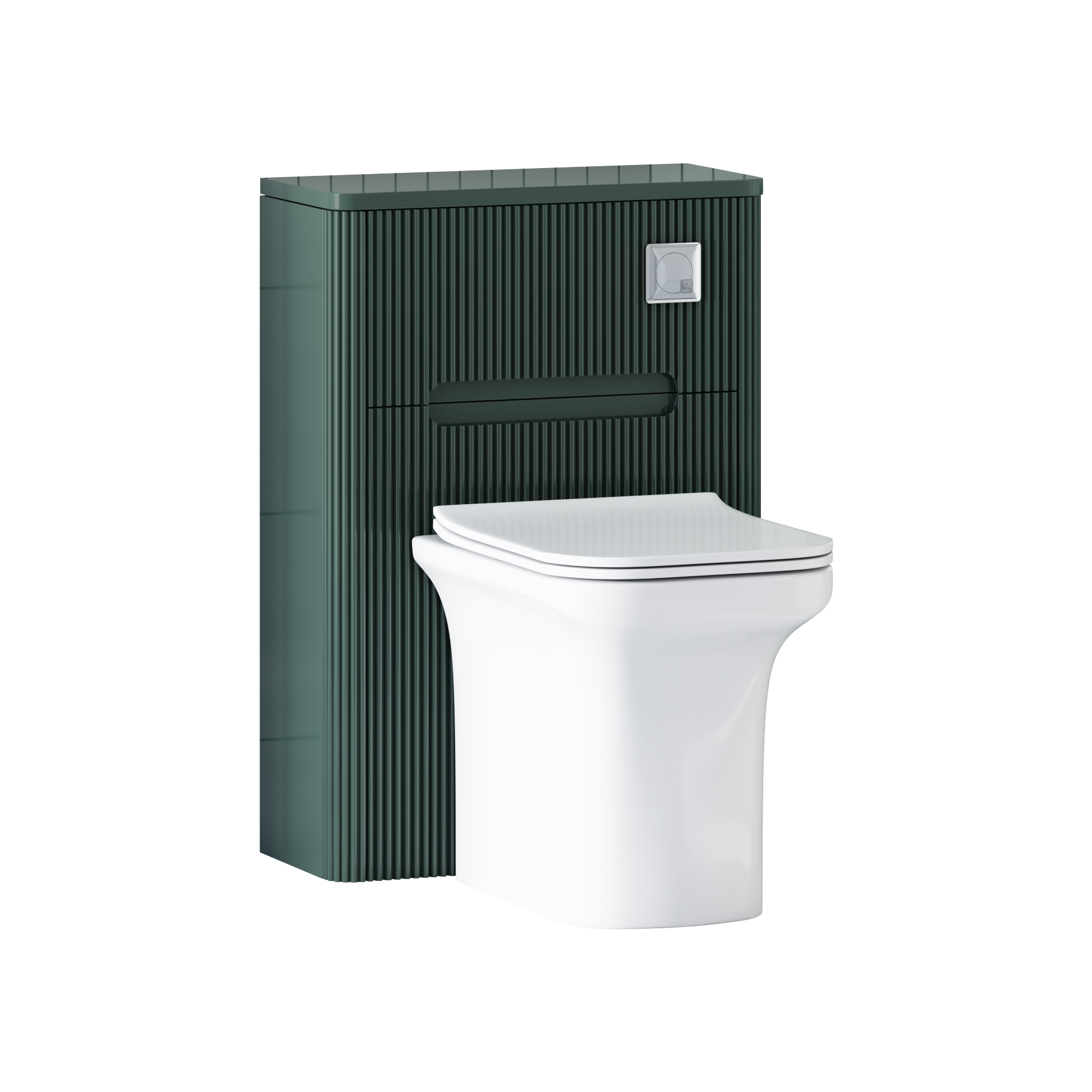 Avenza 550mm Deep Moss Green BTW  WC Unit With Rimless Toilet Seat and Various Pans