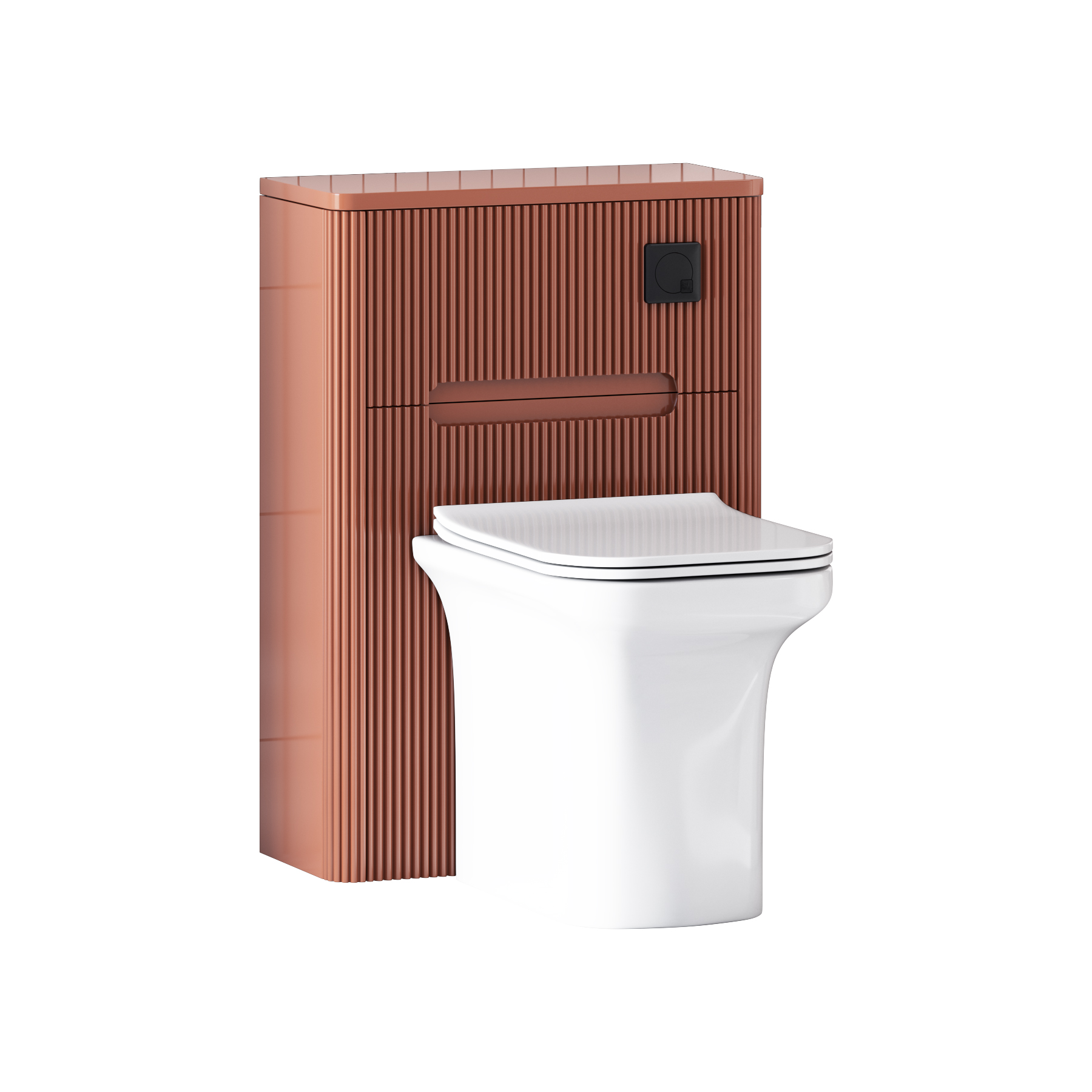 Avenza 550mm Terracotta Clay BTW WC Unit With Rimless Toilet Seat and Various Pans