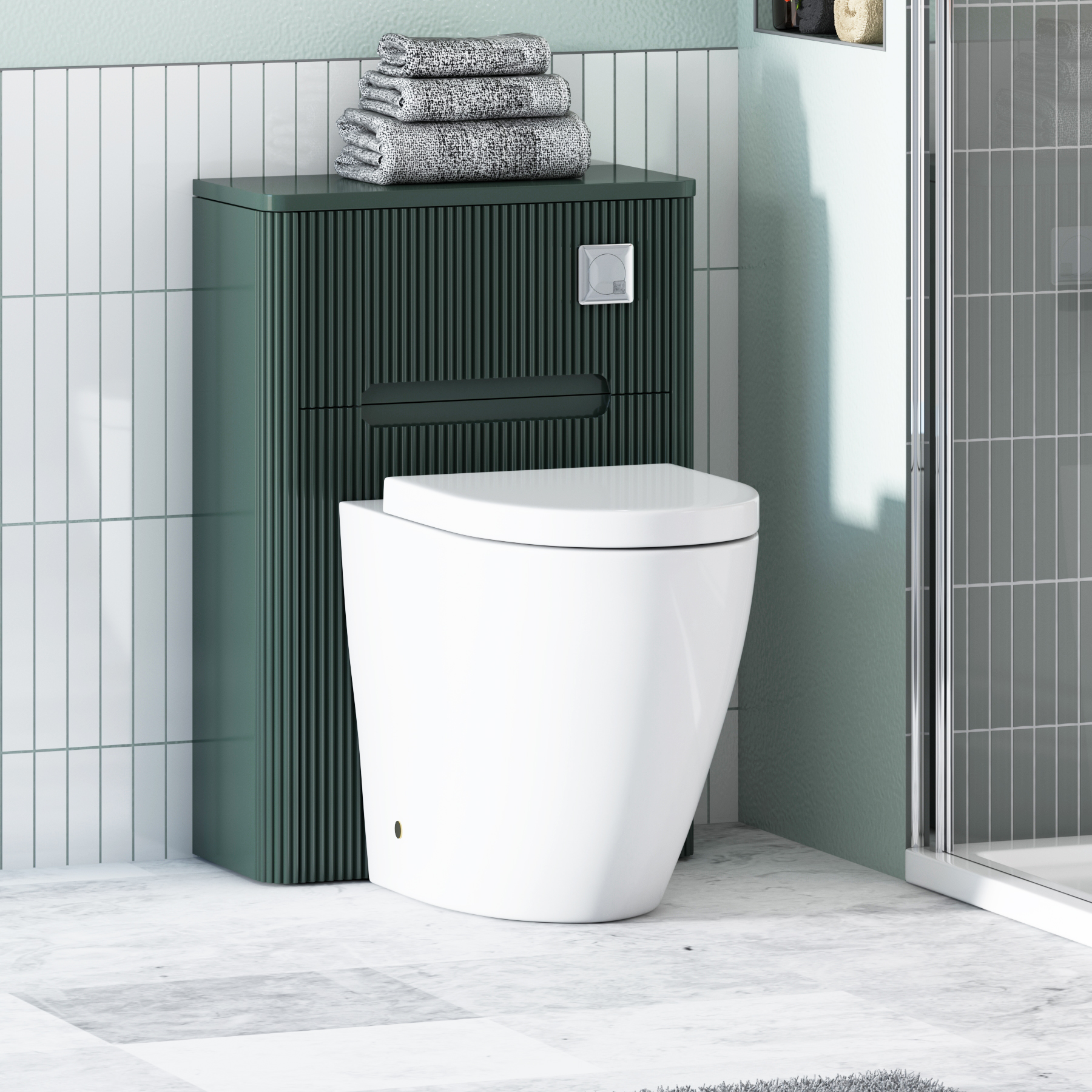 Avenza 550mm BTW WC Unit with Rimless Toilet Seat, Multiple Colours and Various Pans