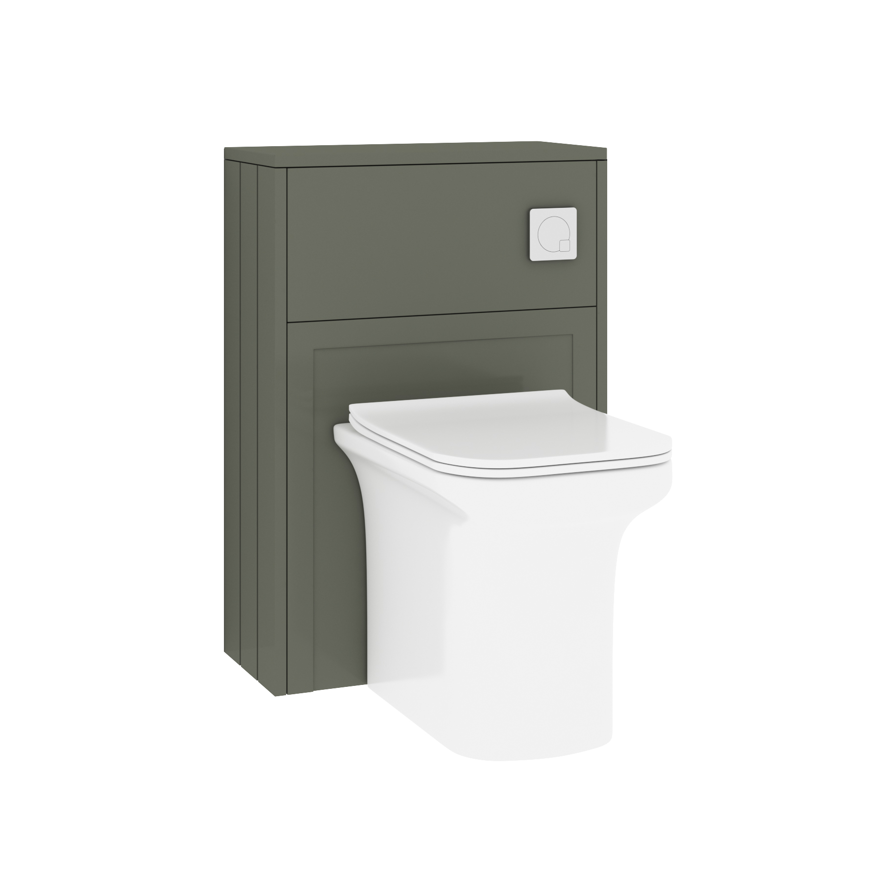 Elmore 550mm Matt Green Traditional BTW  WC Unit With Rimless Toilet Seat and Various Pans