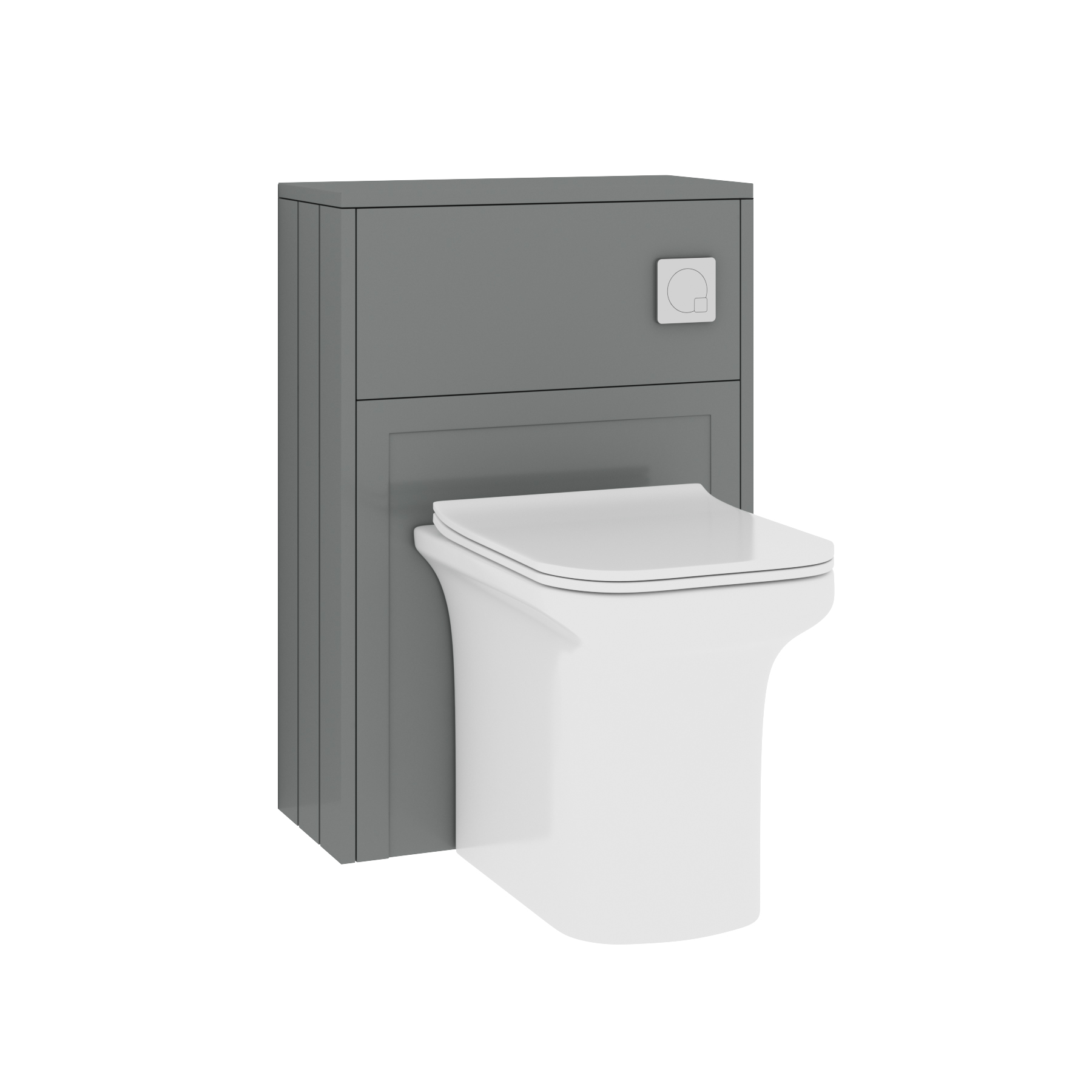 Elmore 550mm Matt Pebble Grey Traditional BTW  WC Unit With Rimless Toilet Seat and Various Pans