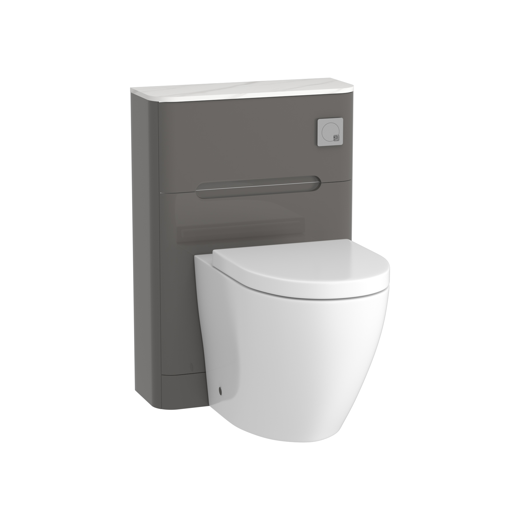 Infinity 550mm Gloss Anthracite BTW WC Unit with Elva Rimless Toilet ...