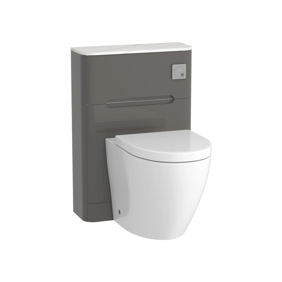 Infinity Rimless Toilet Infinity 550mm Gloss Anthracite BTW WC Unit with Elva Rimless Toilet ...