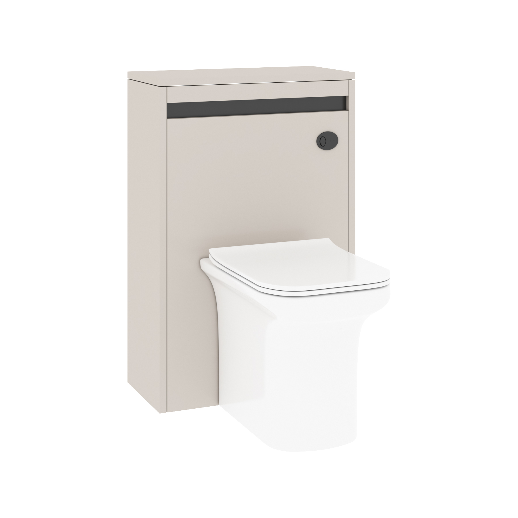 Orion 540mm Warm Taupe BTW WC Unit With Rimless Toilet Seat and Various Pans