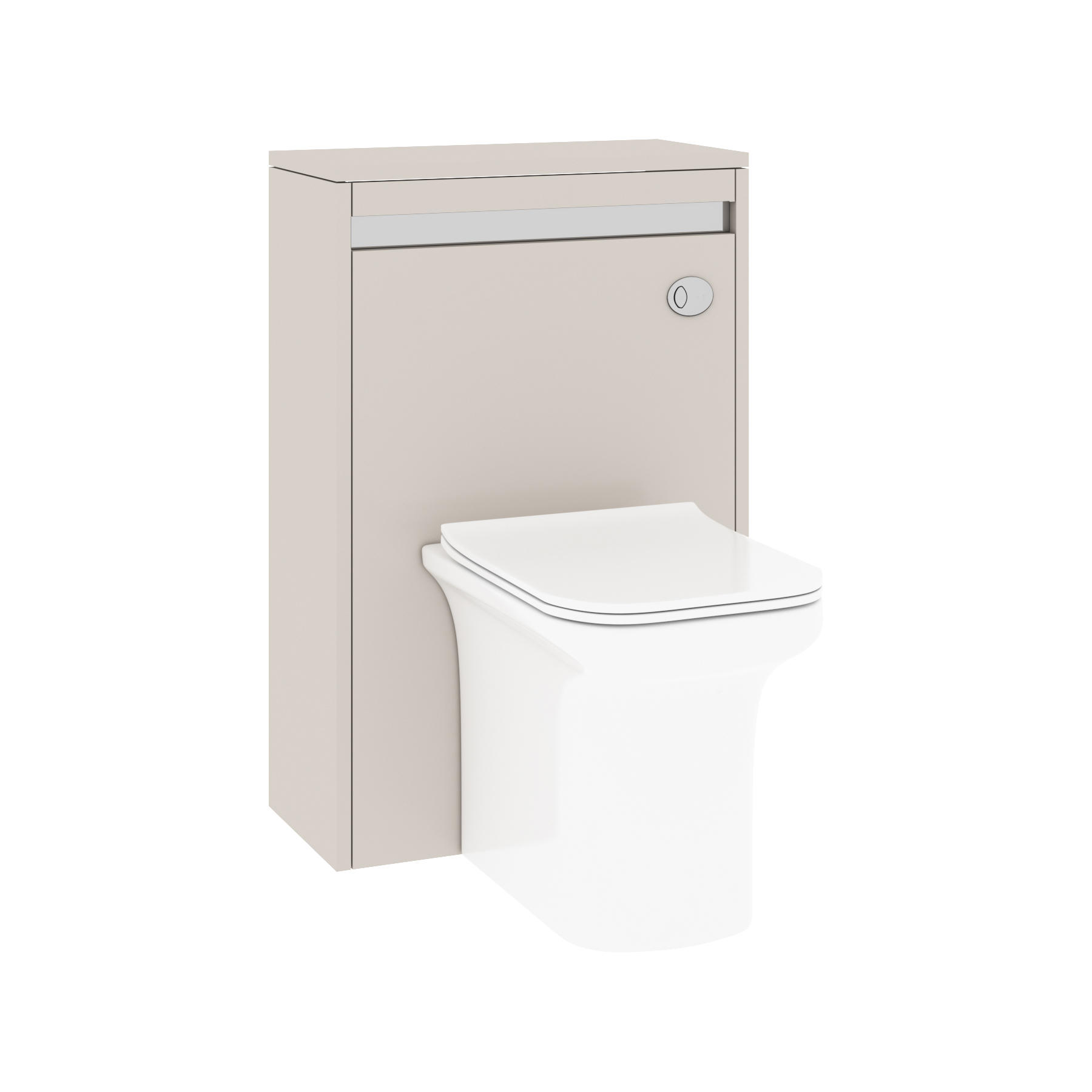 Orion 540mm Warm Taupe BTW WC Unit With Rimless Toilet Seat and Various Pans