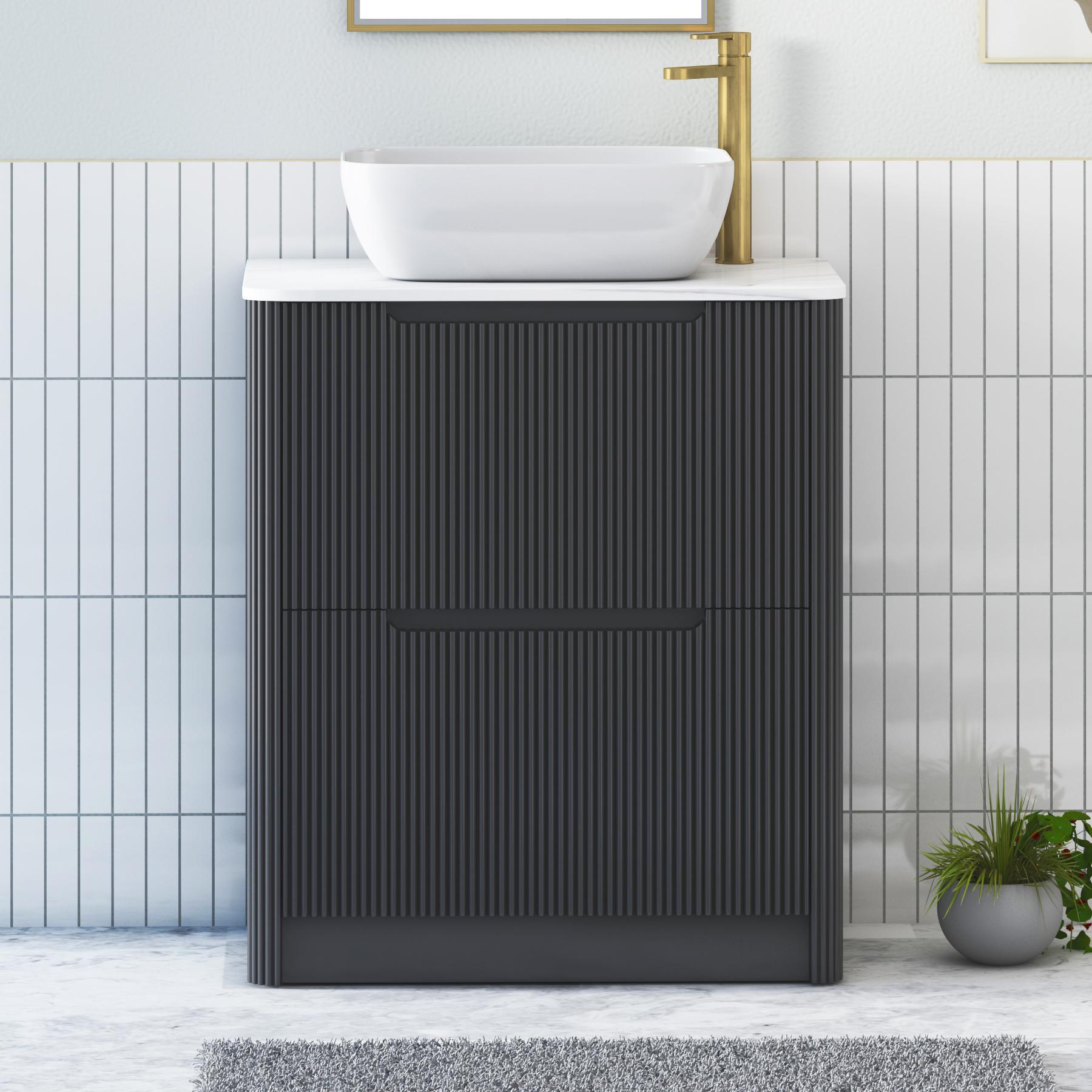 Avenza 2 Drawer Floor Standing Vanity Unit – Multiple Sizes, Colours, Worktop & Basins Options
