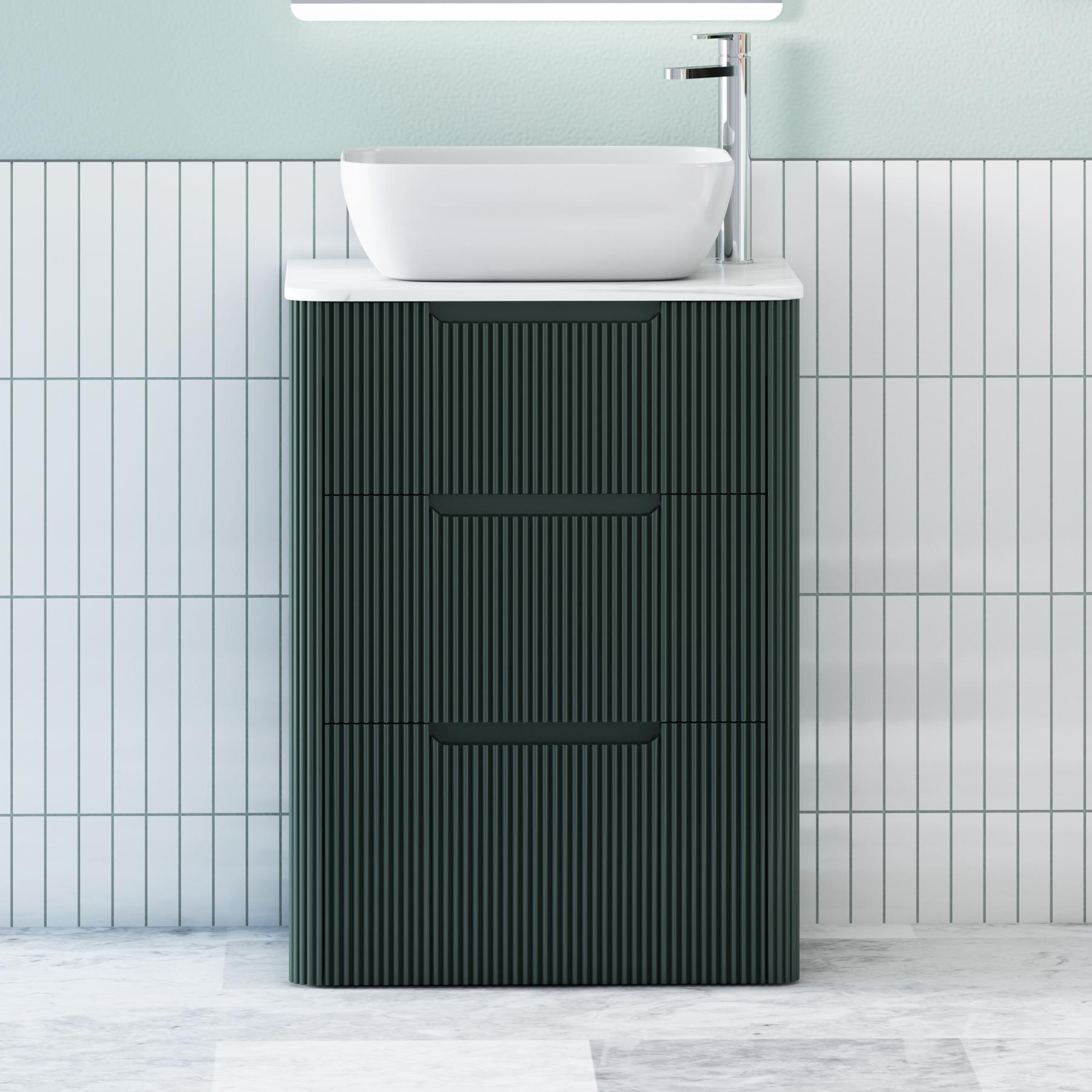 Avenza 600mm 3 Drawer Floor Standing Vanity Unit – Multiple Colours, Worktop & Basins Options