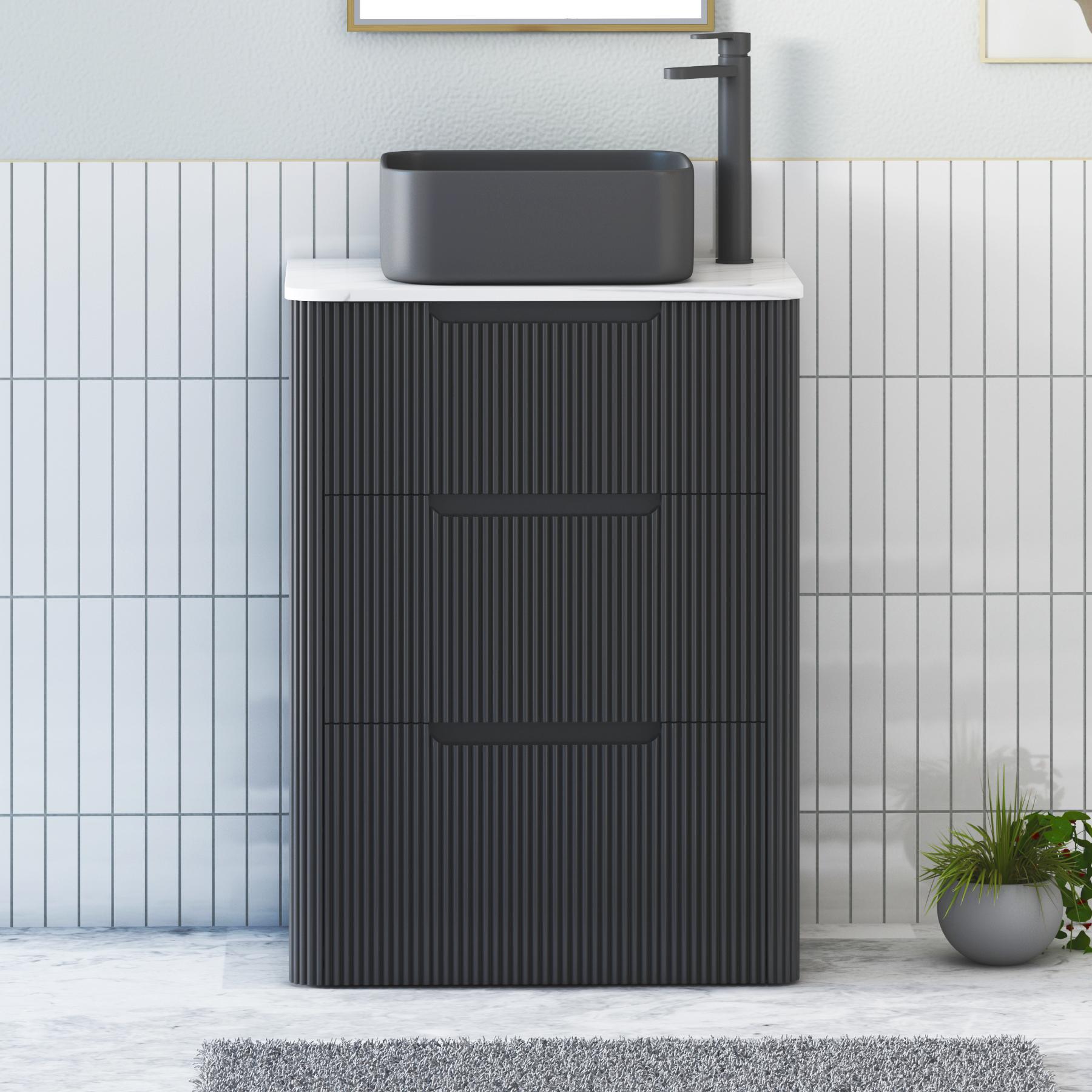 Avenza 600mm 3 Drawer Floor Standing Vanity Unit – Multiple Colours, Worktop & Basins Options
