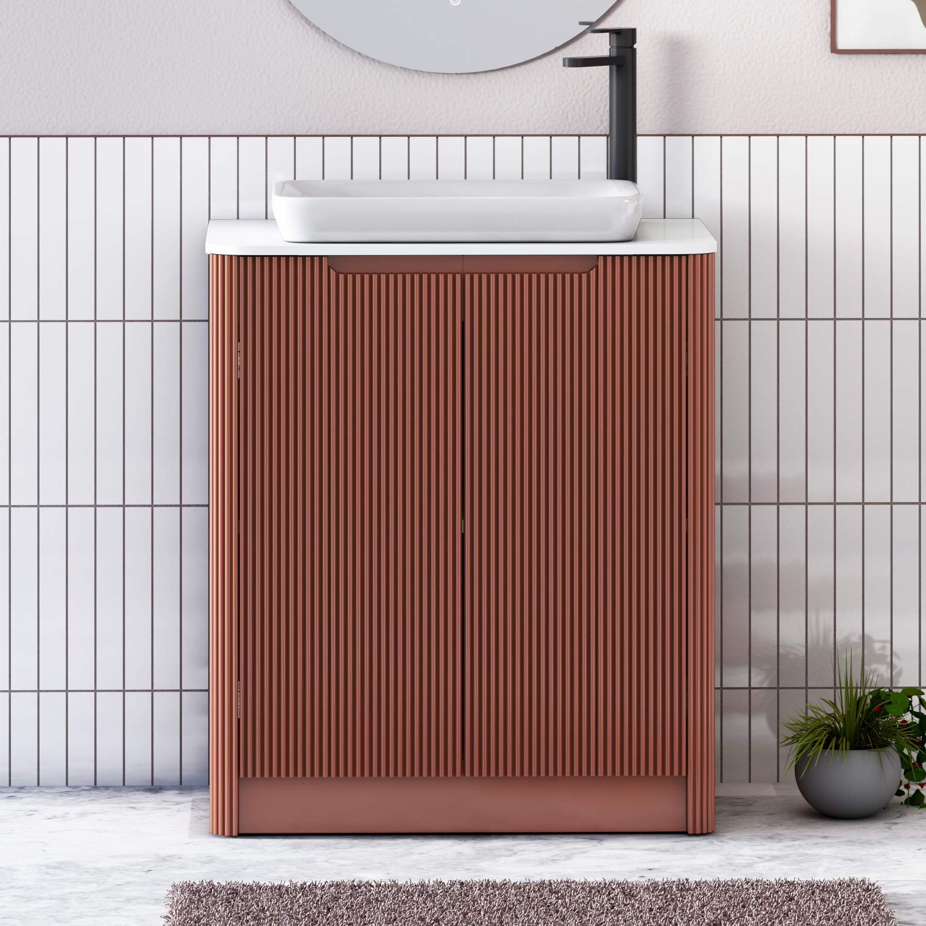 Avenza 2 Door Floor Standing Vanity Unit – Multiple Sizes, Colours, Worktop & Basins Options