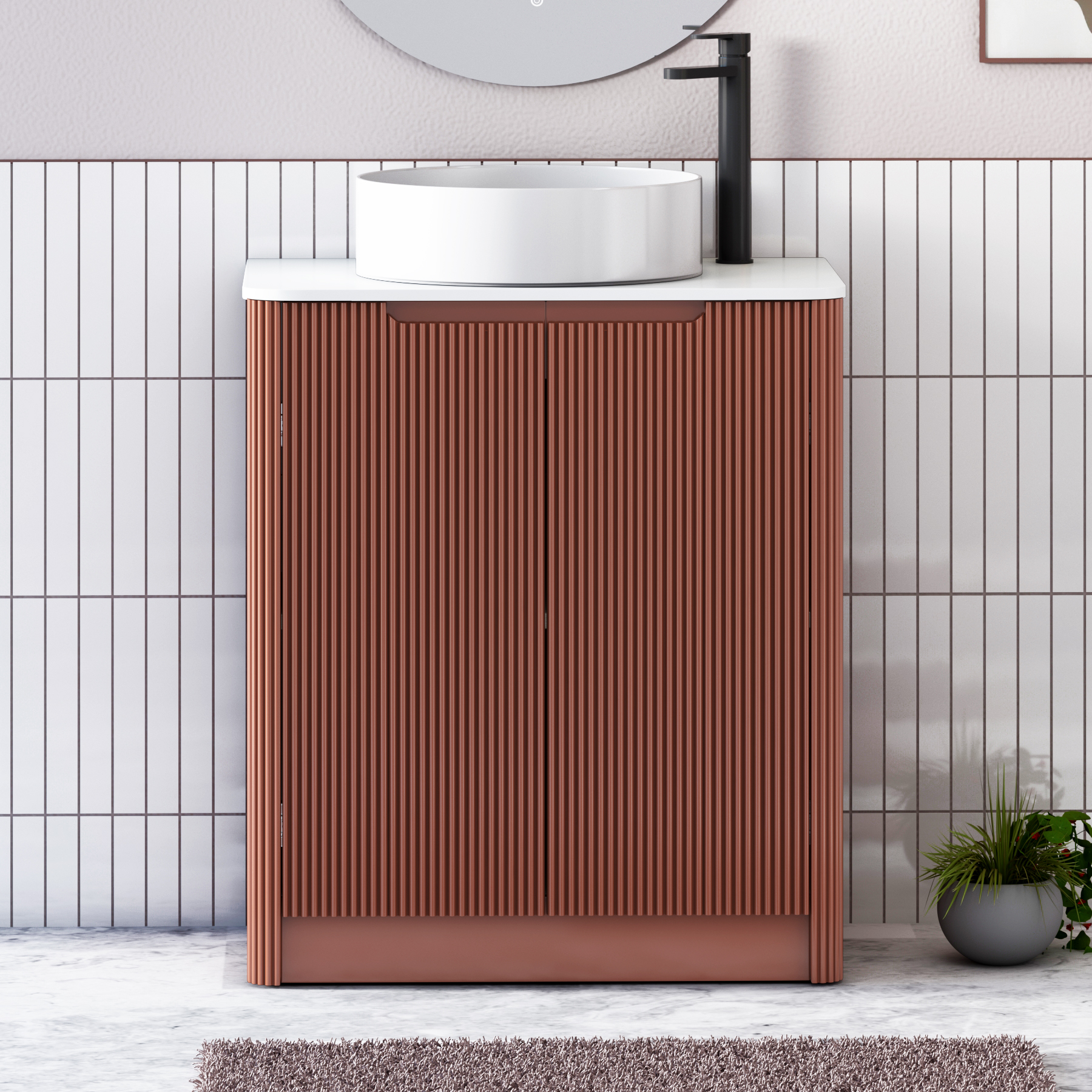 Avenza 2 Door Floor Standing Vanity Unit – Multiple Sizes, Colours, Worktop & Basins Options