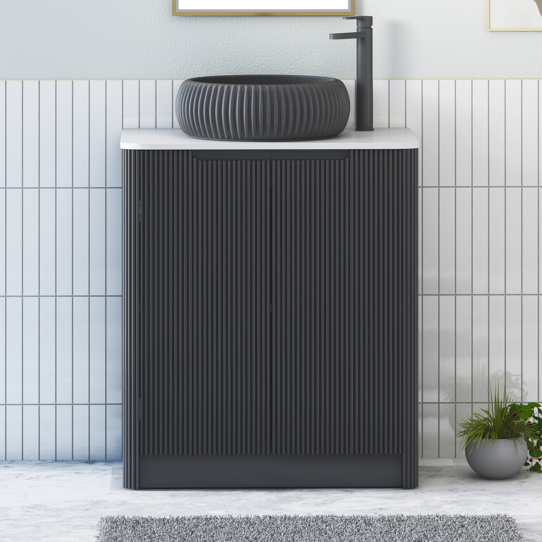 Avenza 2 Door Floor Standing Vanity Unit – Multiple Sizes, Colours, Worktop & Basins Options